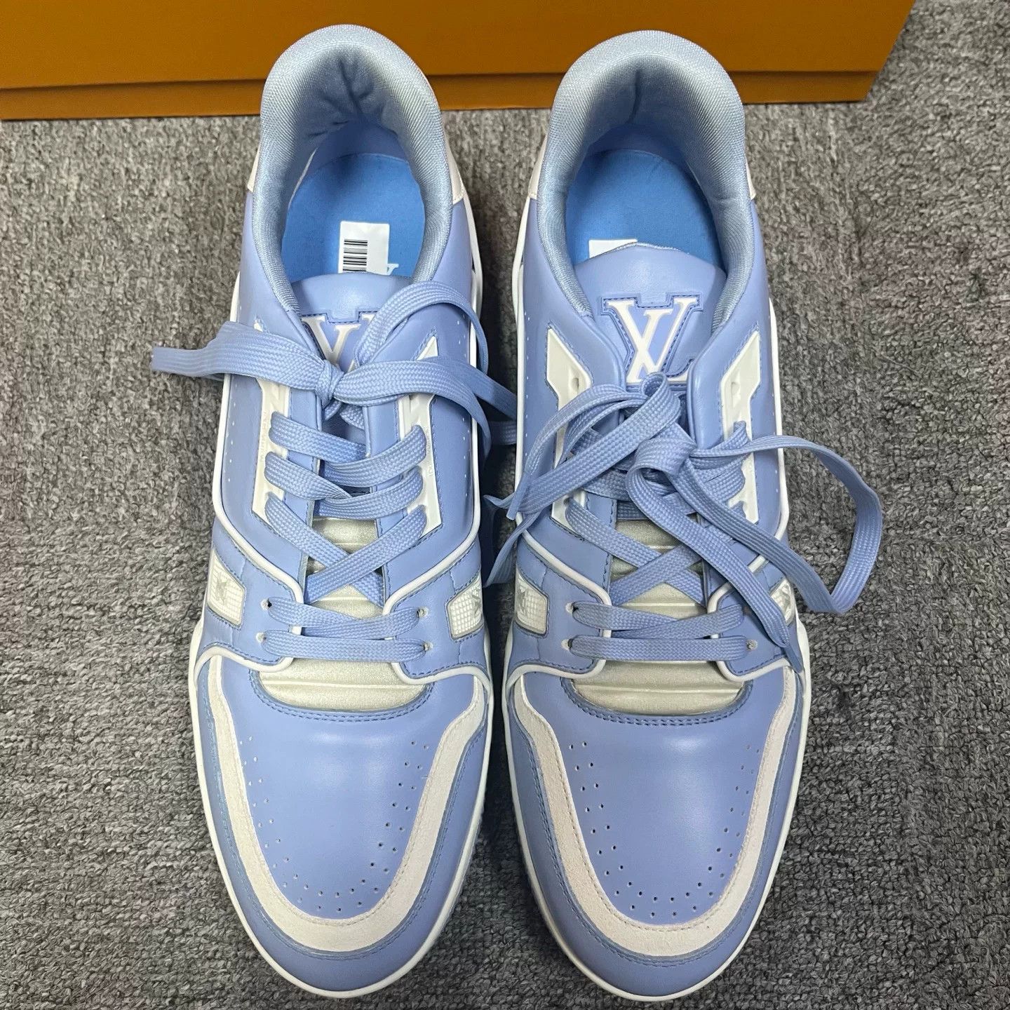 Louis Vuitton Louis Vuitton Blue Leather LV Trainer Sneakers 9.5 Size US 10.5 / EU 43-44 - 4 Thumbnail