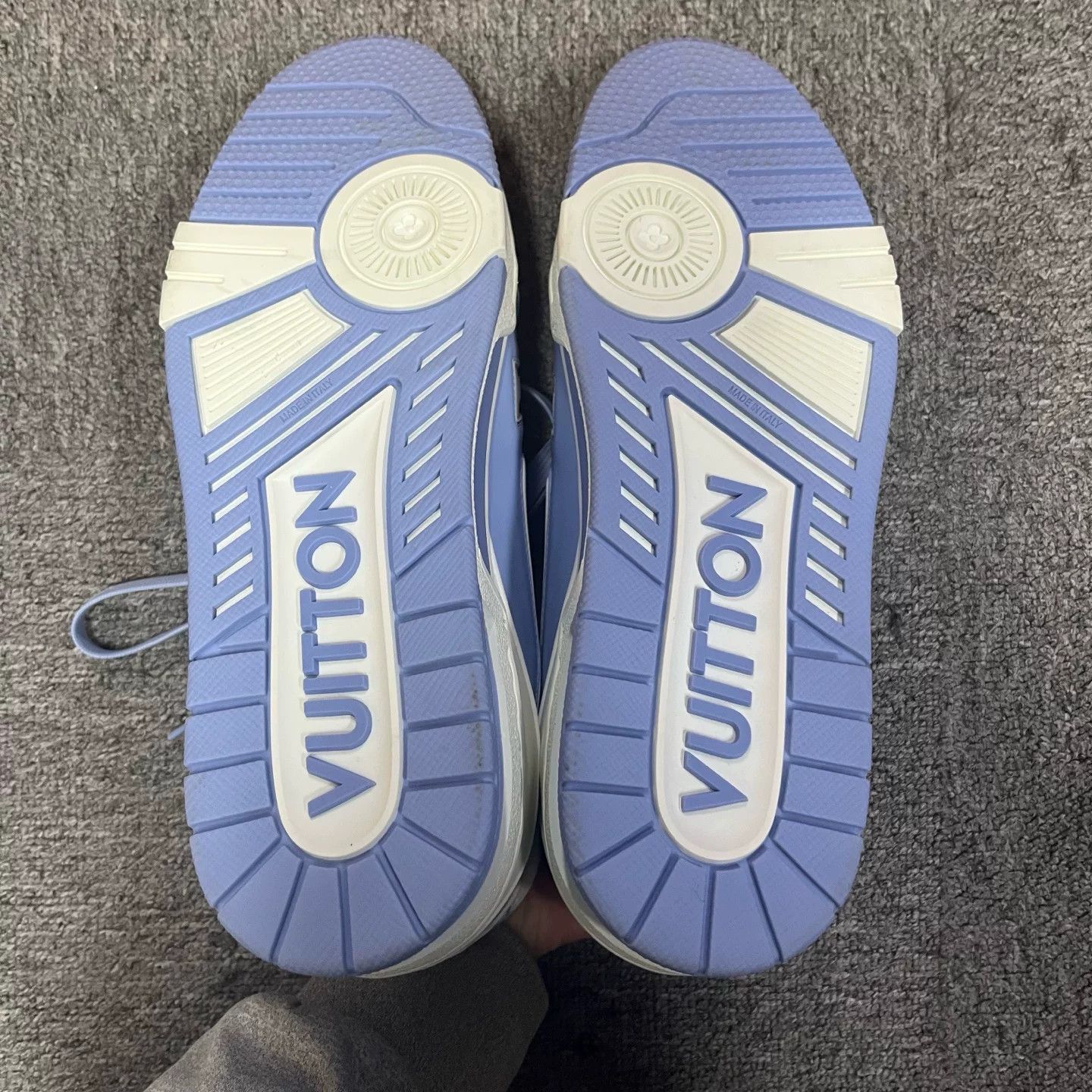Louis Vuitton Louis Vuitton Blue Leather LV Trainer Sneakers 9.5 Size US 10.5 / EU 43-44 - 6 Thumbnail