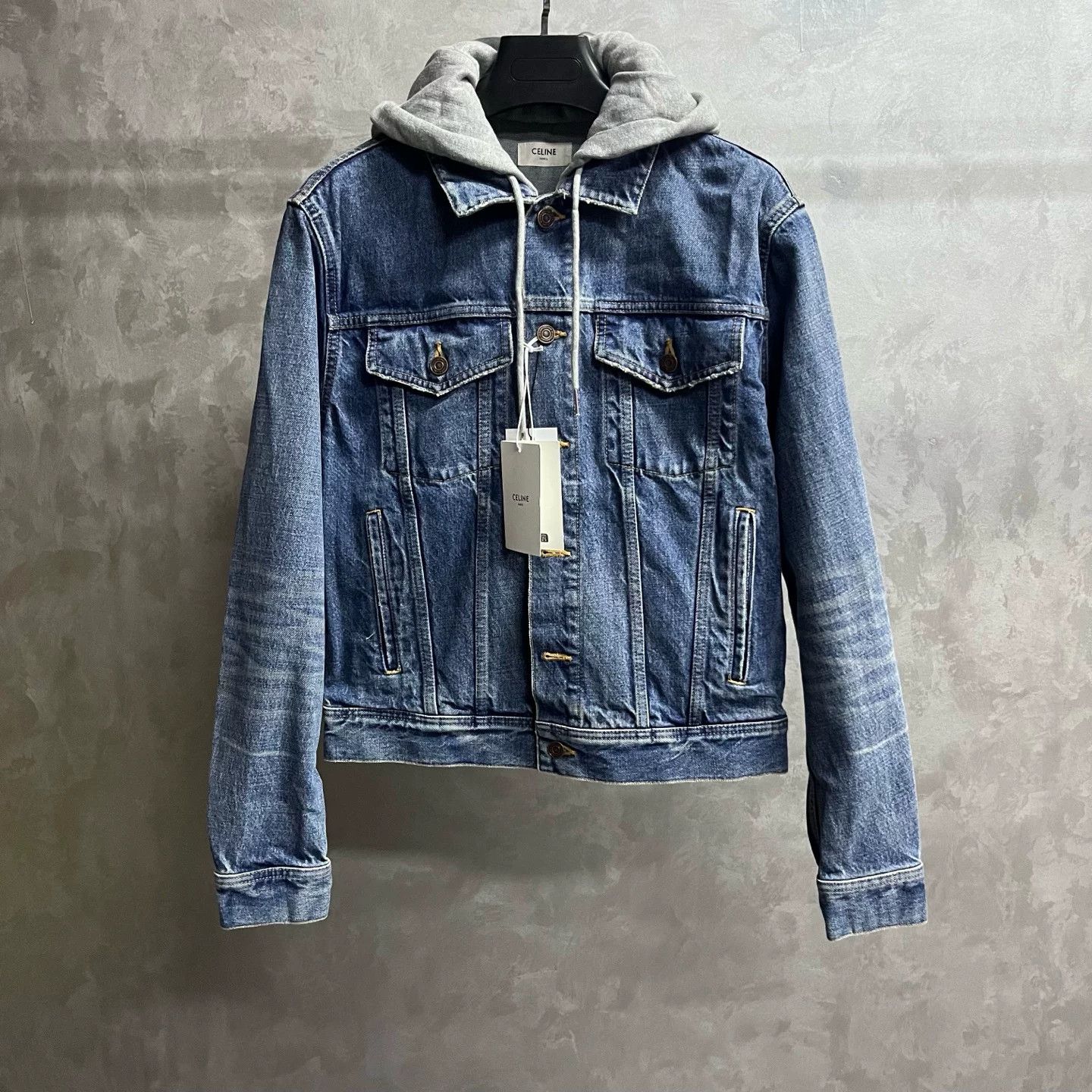 Celine CELINE Hooded Washed Denim Jacket Size S Size US S / EU 44-46 / 1 - 2 Thumbnail
