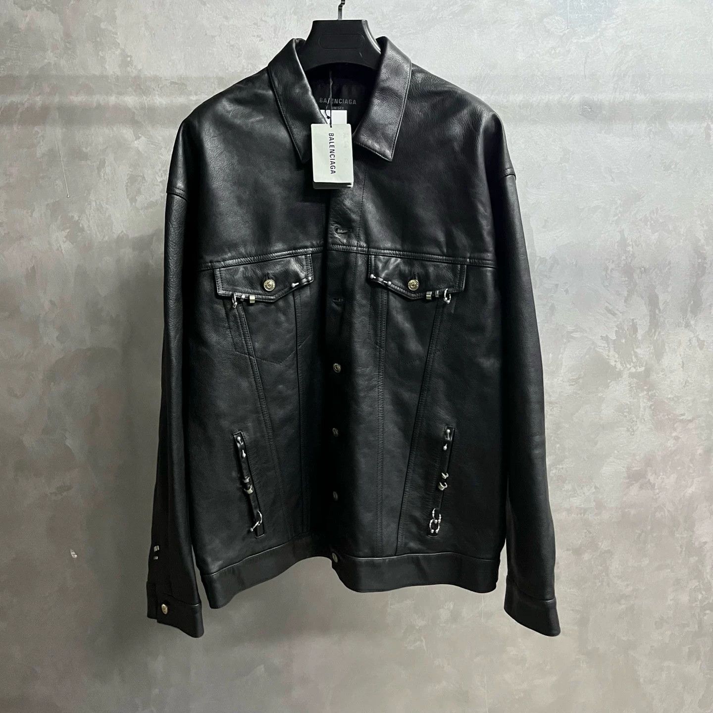 Balenciaga Balenciaga Pierced Matte Leather Jacket Size 1 Size US S / EU 44-46 / 1 - 2 Thumbnail