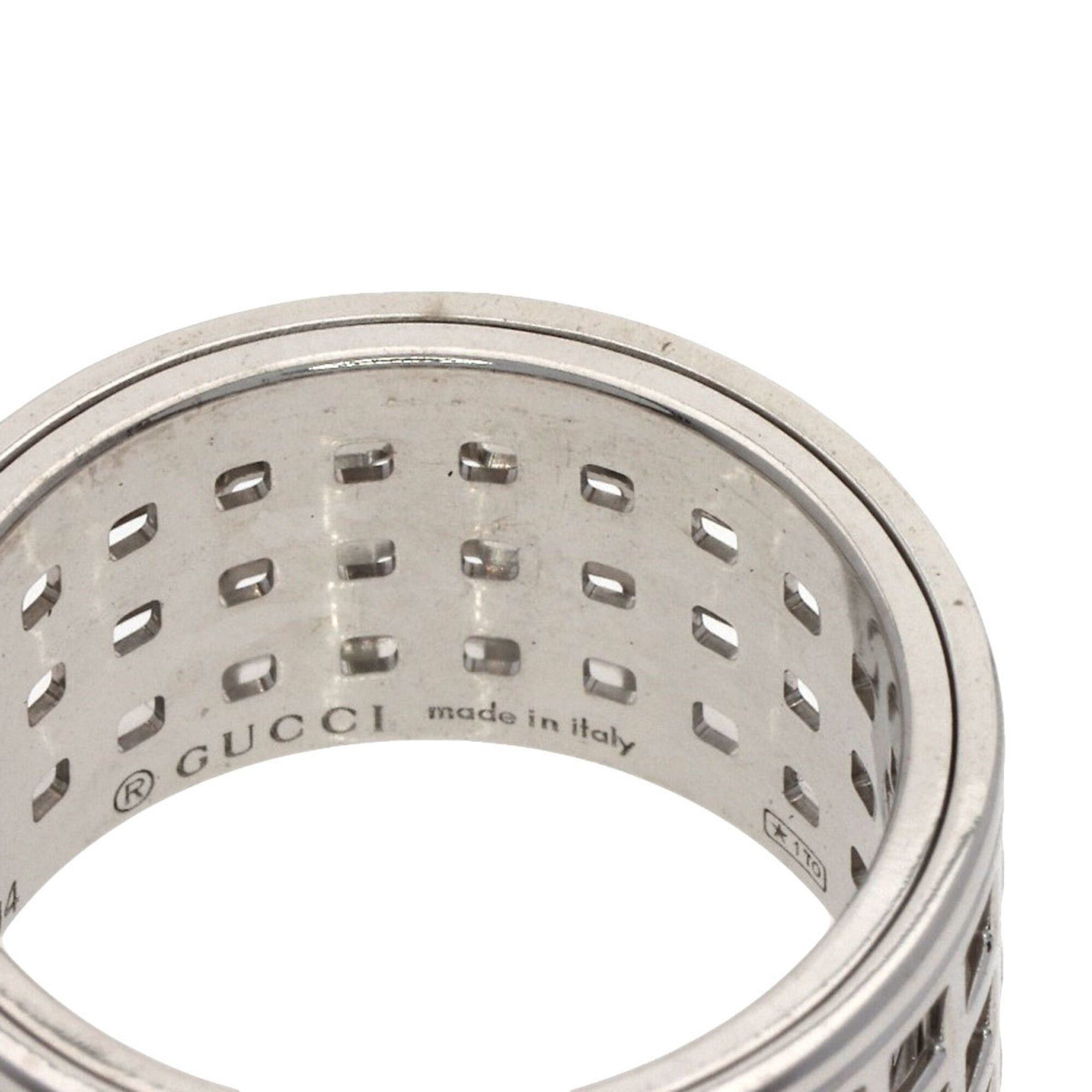 Gucci Gucci Scroll Wide #14 Ring, 18K White Gold, Women's. Size ONE SIZE - 5 Thumbnail