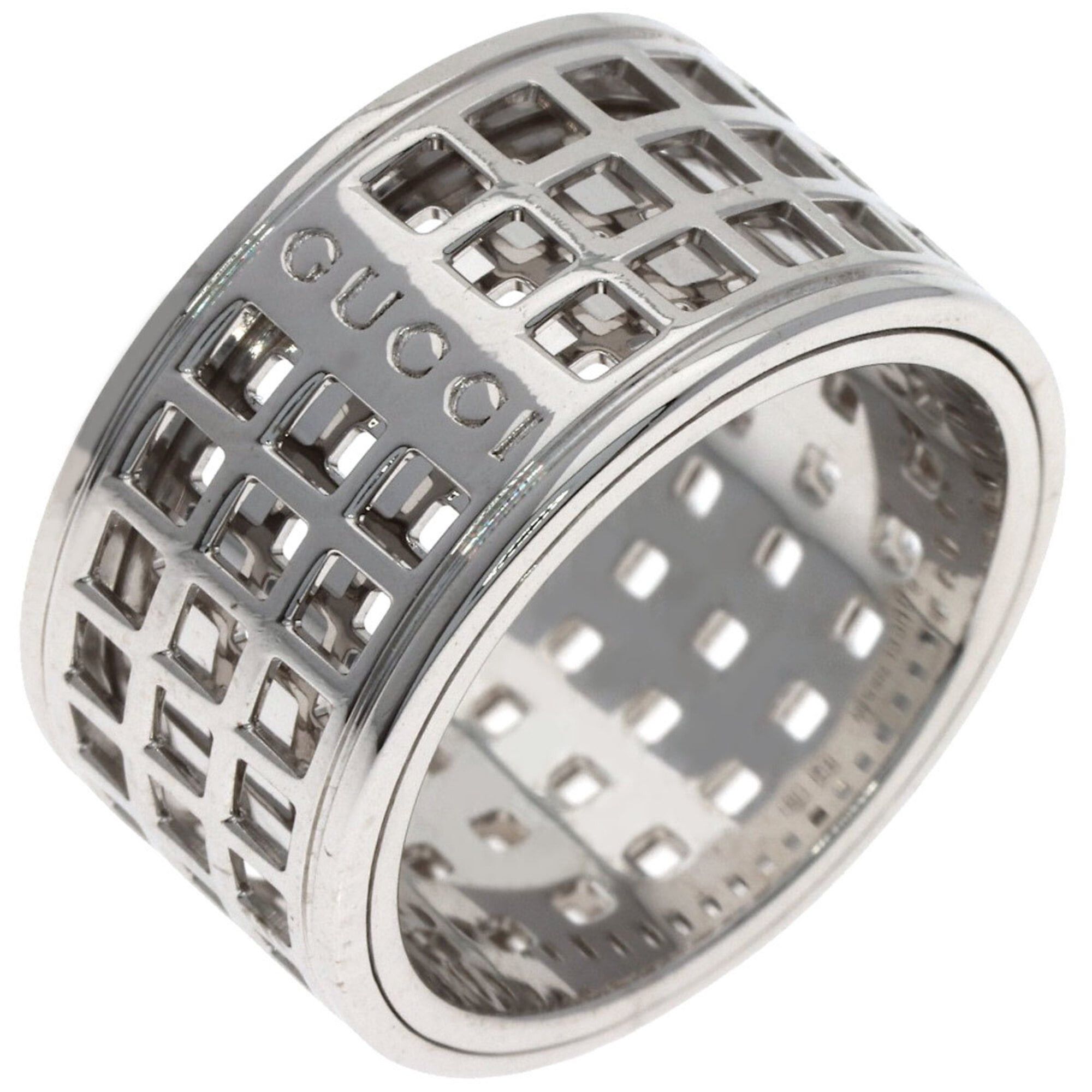 Gucci Gucci Scroll Wide #14 Ring, 18K White Gold, Women's. Size ONE SIZE - 2 Thumbnail