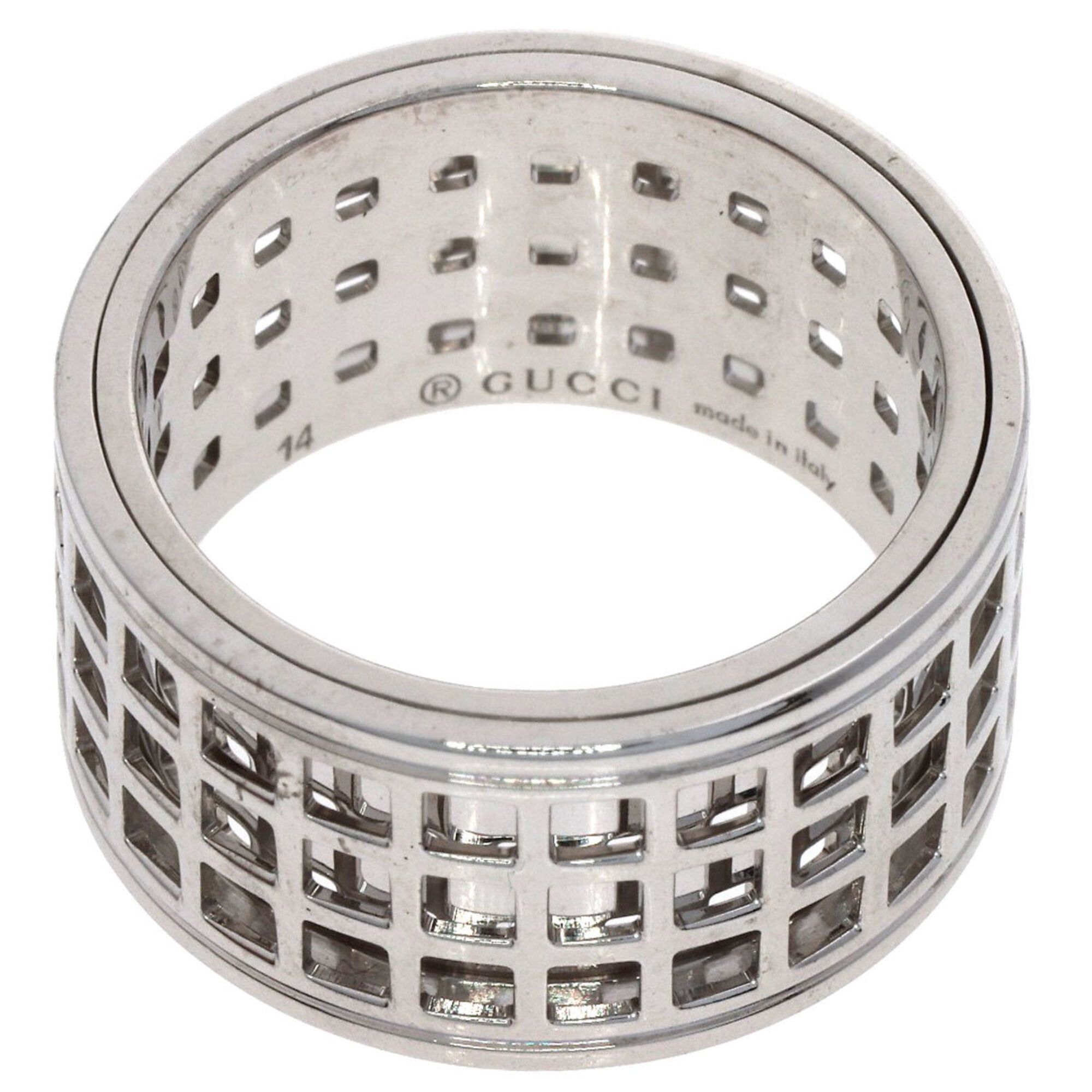 Gucci Gucci Scroll Wide #14 Ring, 18K White Gold, Women's. Size ONE SIZE - 4 Thumbnail