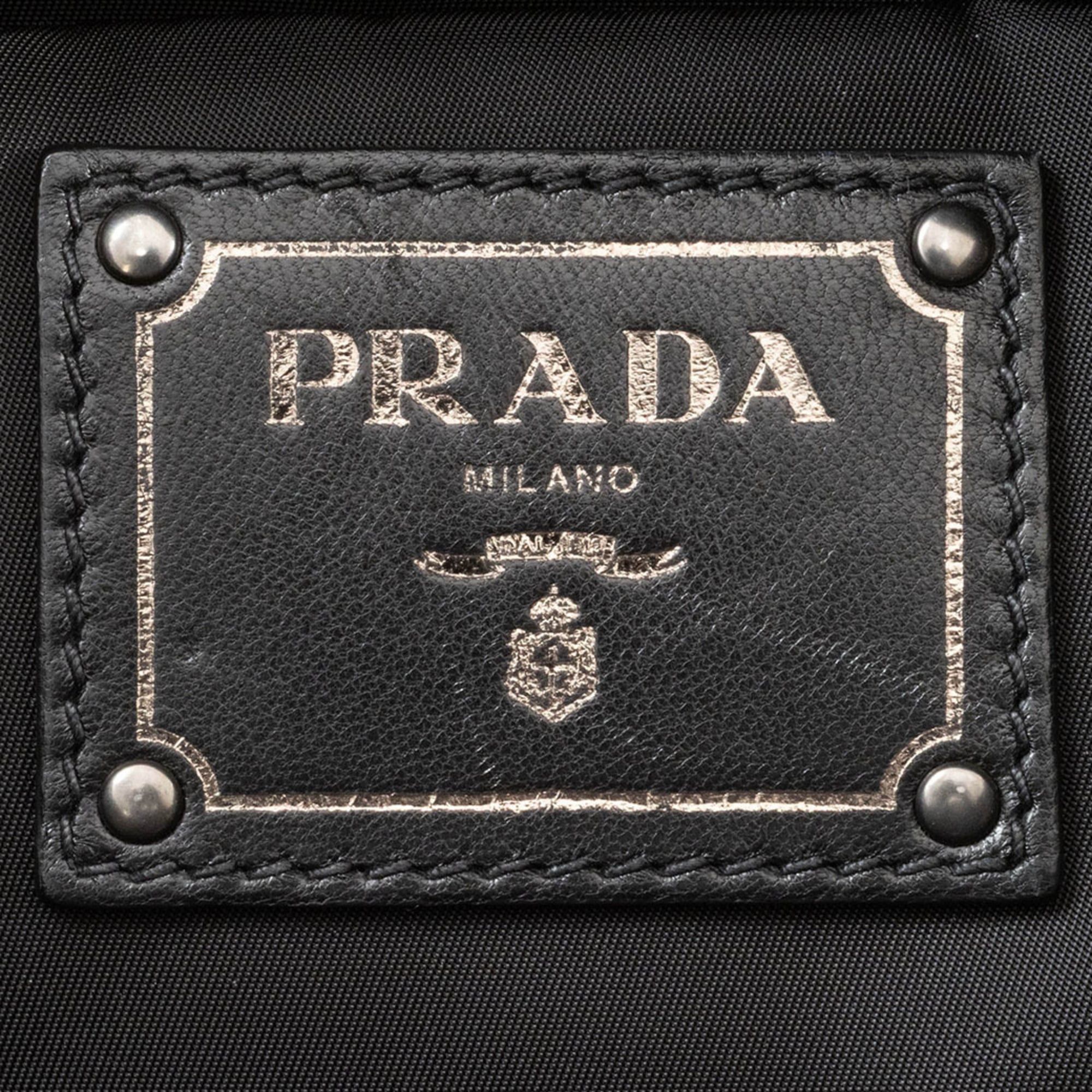 Prada Prada bag, tote nylon, B4521V, black, khaki green Size ONE SIZE - 12 Thumbnail