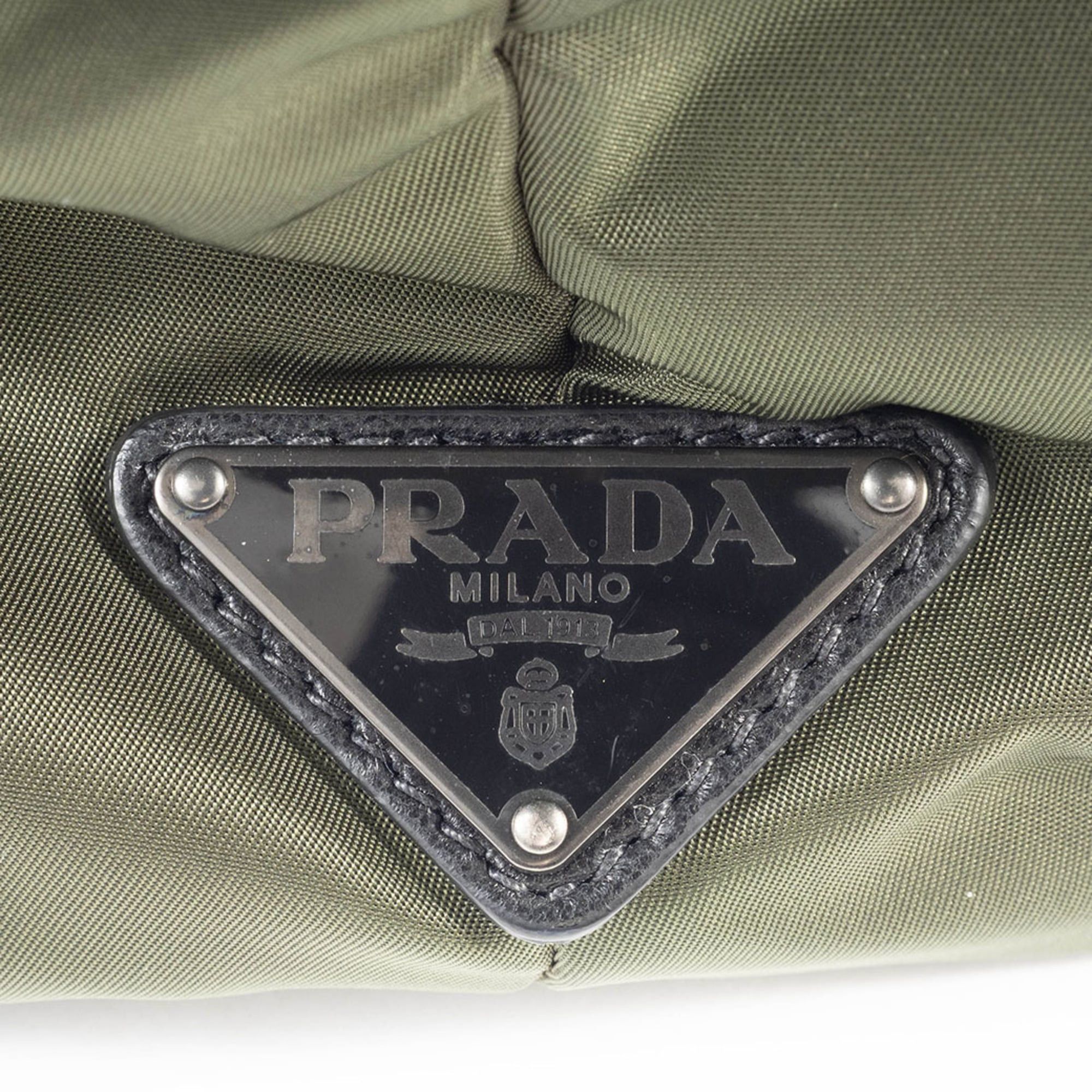 Prada Prada bag, tote nylon, B4521V, black, khaki green Size ONE SIZE - 10 Thumbnail