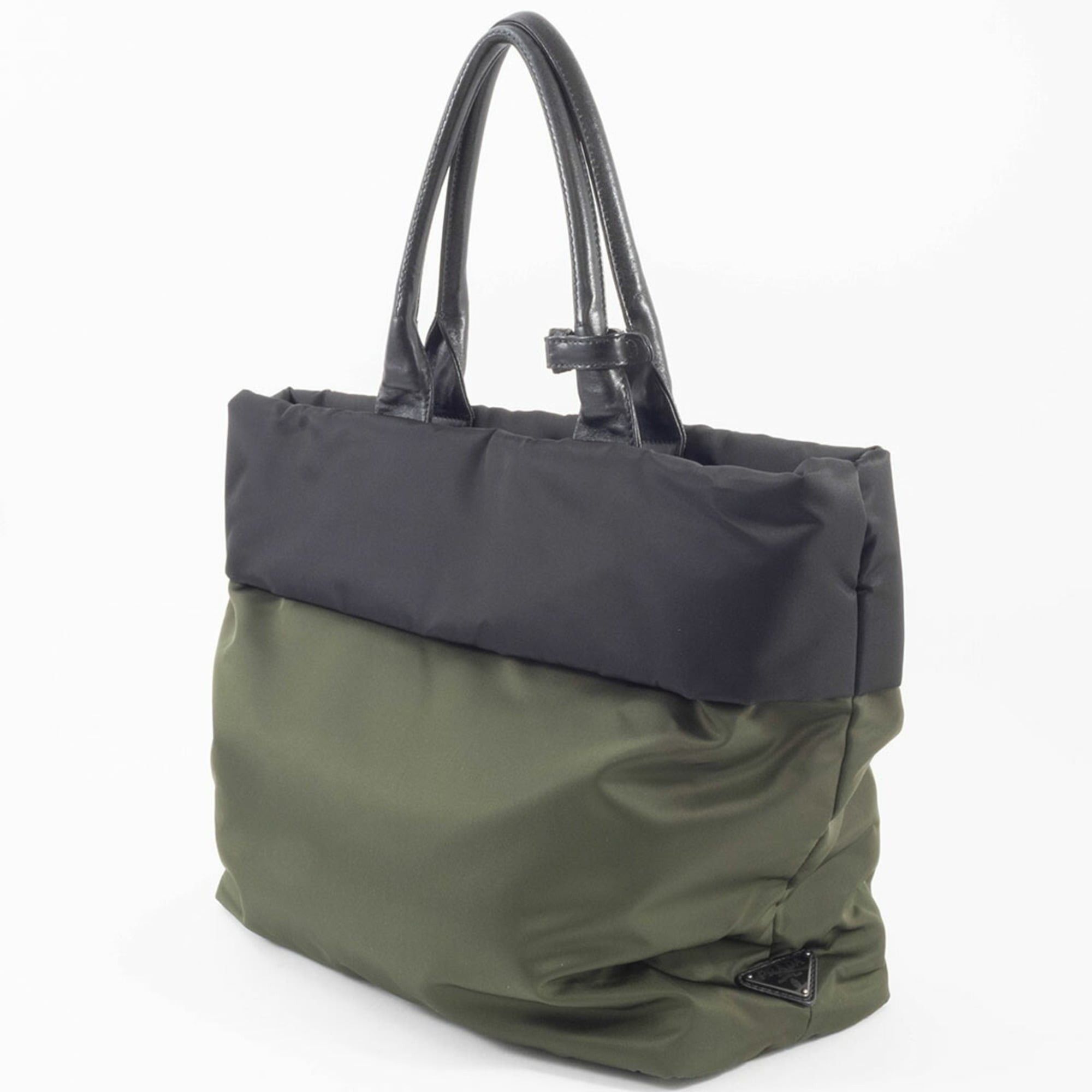 Prada Prada bag, tote nylon, B4521V, black, khaki green Size ONE SIZE - 9 Thumbnail