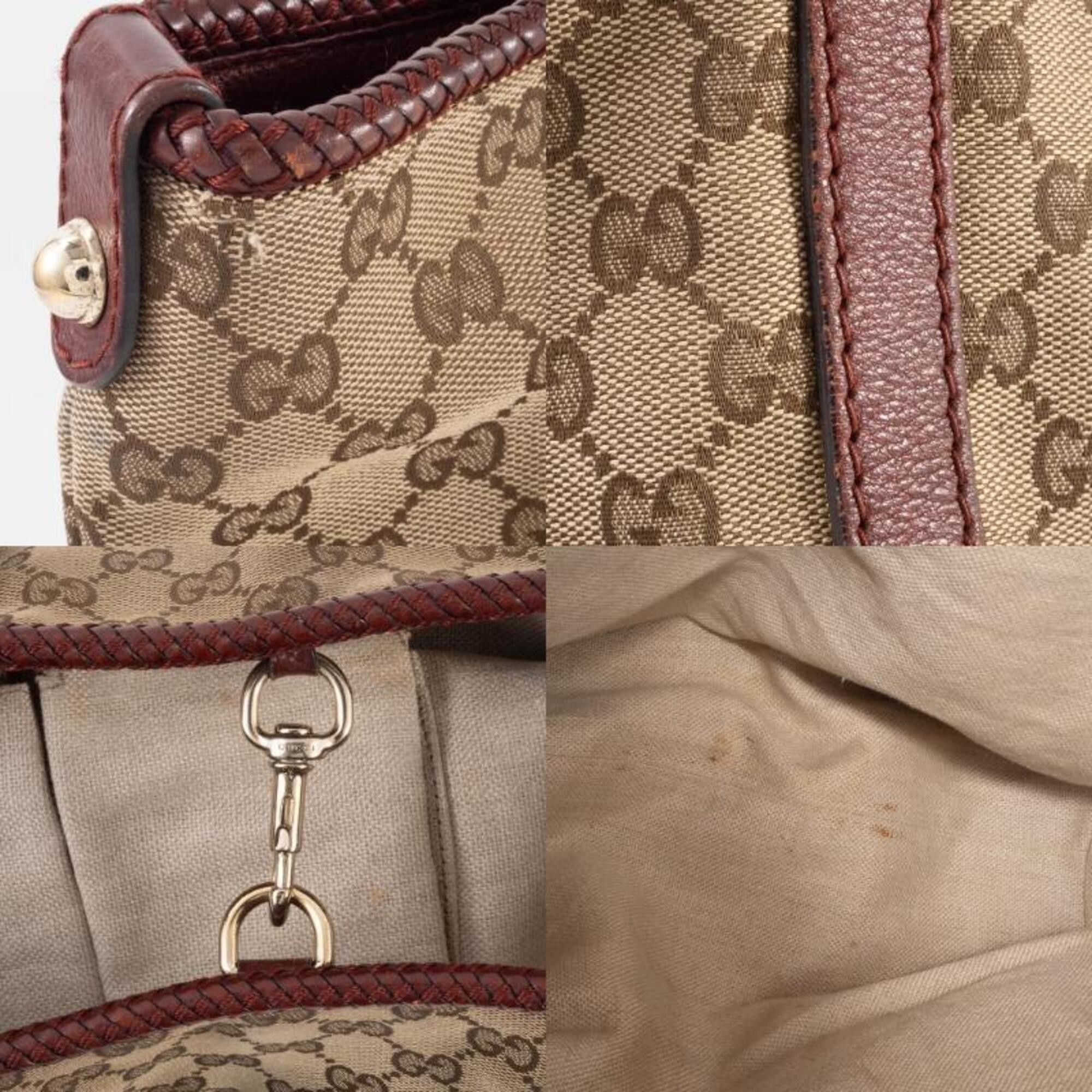 Gucci Gucci GG Canvas Tote Bag 257031 Beige Brown Marrakech Tassel Charm Size ONE SIZE - 19 Thumbnail