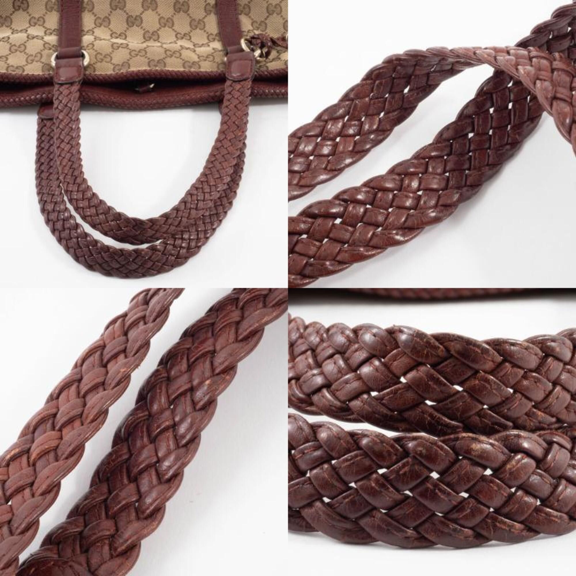 Gucci Gucci GG Canvas Tote Bag 257031 Beige Brown Marrakech Tassel Charm Size ONE SIZE - 18 Thumbnail