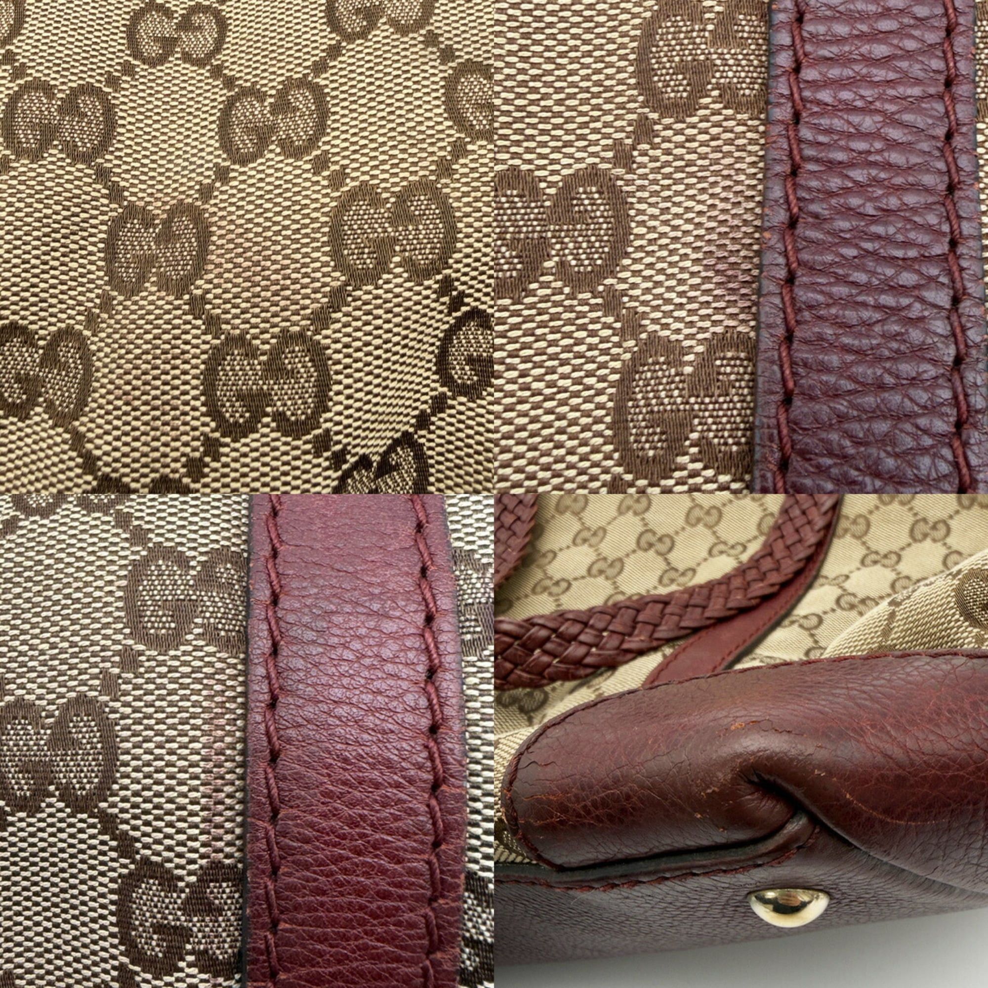 Gucci Gucci GG Canvas Tote Bag 257031 Beige Brown Marrakech Tassel Charm Size ONE SIZE - 21 Thumbnail