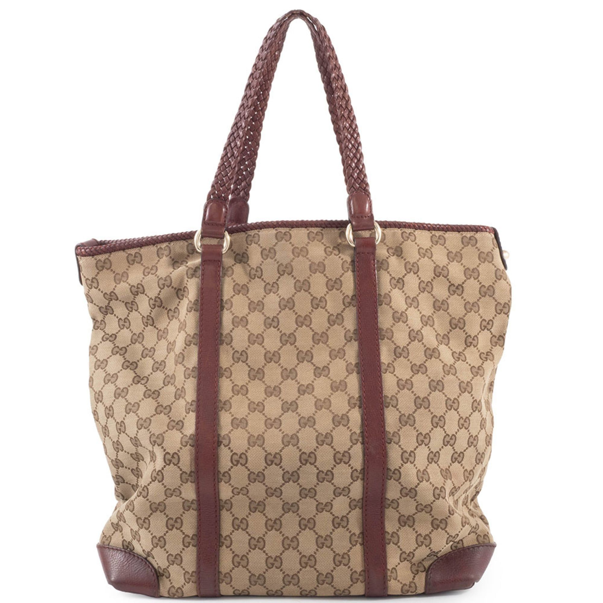 Gucci Gucci GG Canvas Tote Bag 257031 Beige Brown Marrakech Tassel Charm Size ONE SIZE - 3 Thumbnail