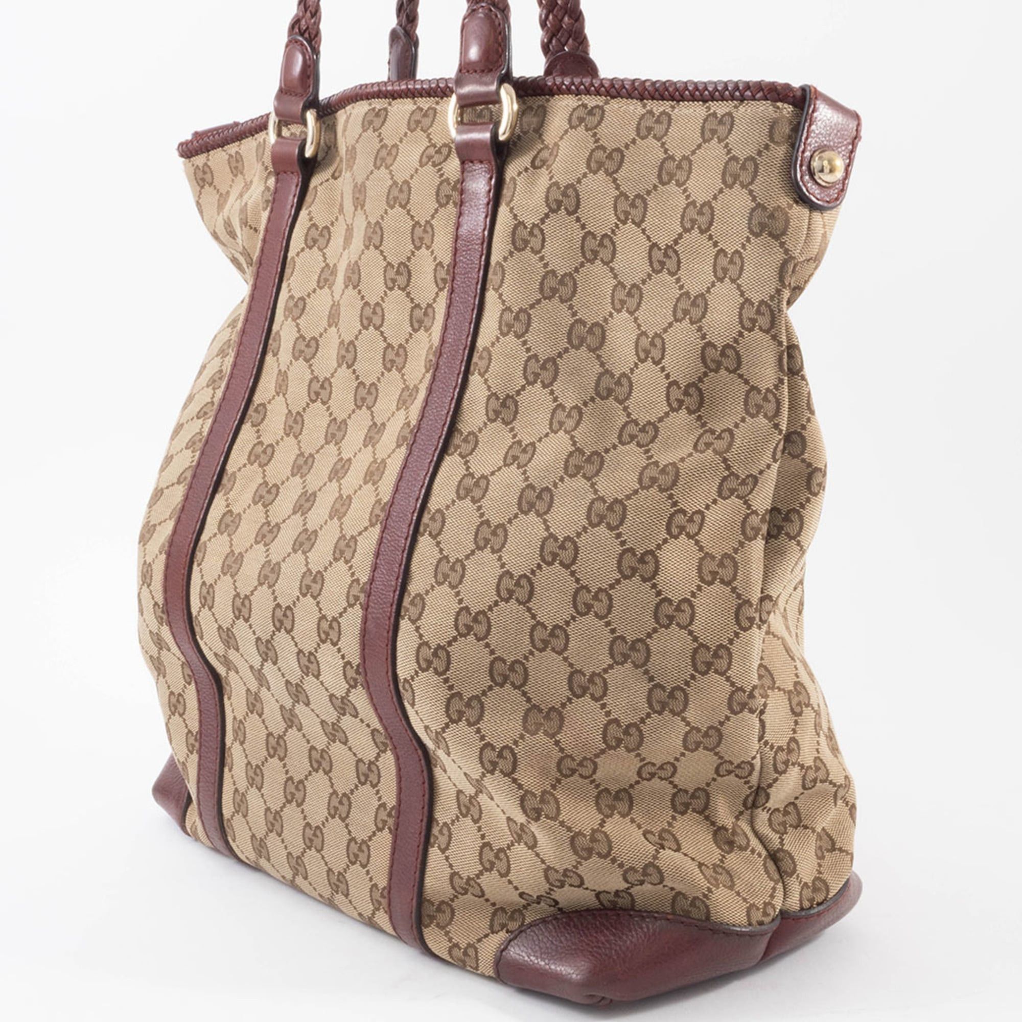 Gucci Gucci GG Canvas Tote Bag 257031 Beige Brown Marrakech Tassel Charm Size ONE SIZE - 9 Thumbnail