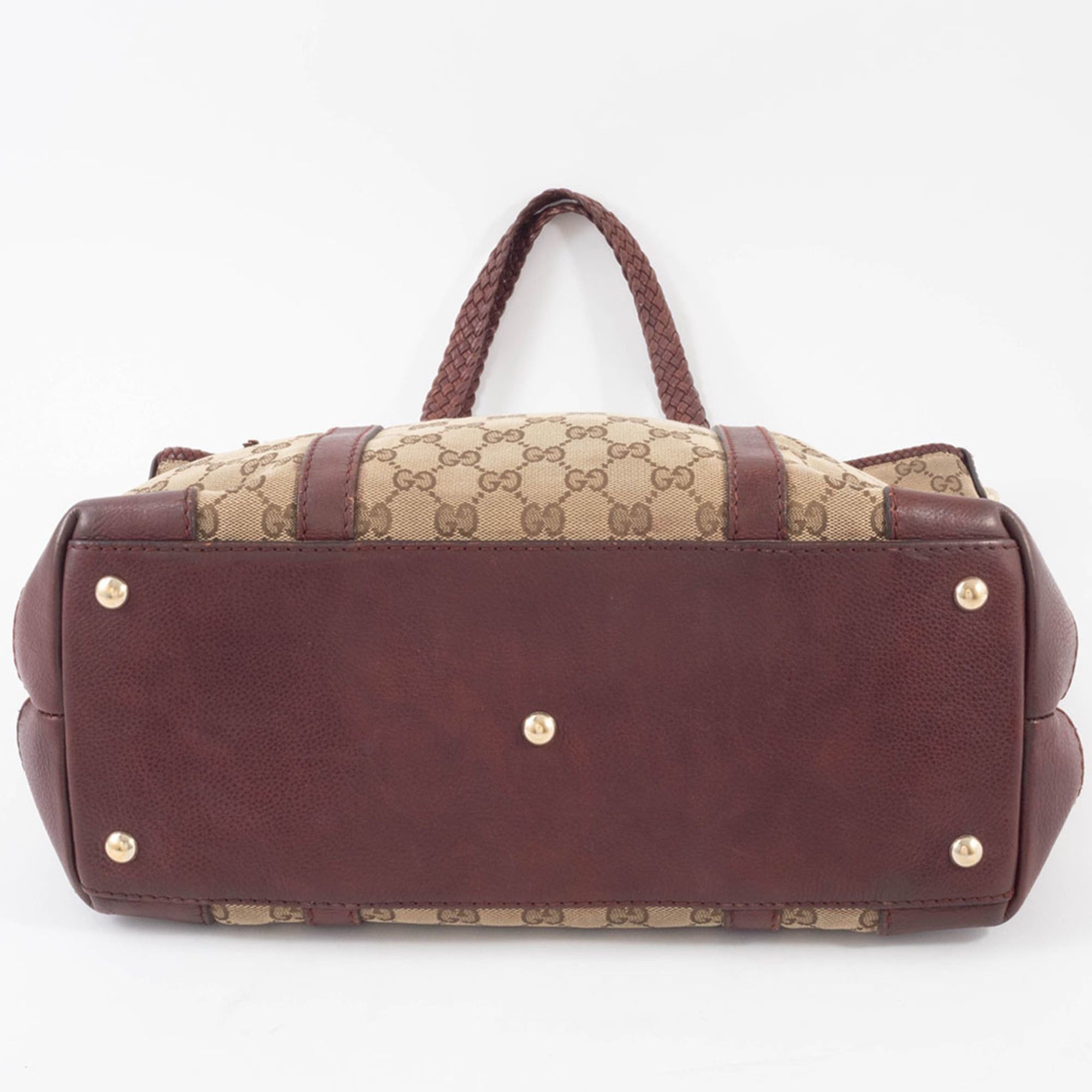 Gucci Gucci GG Canvas Tote Bag 257031 Beige Brown Marrakech Tassel Charm Size ONE SIZE - 7 Thumbnail