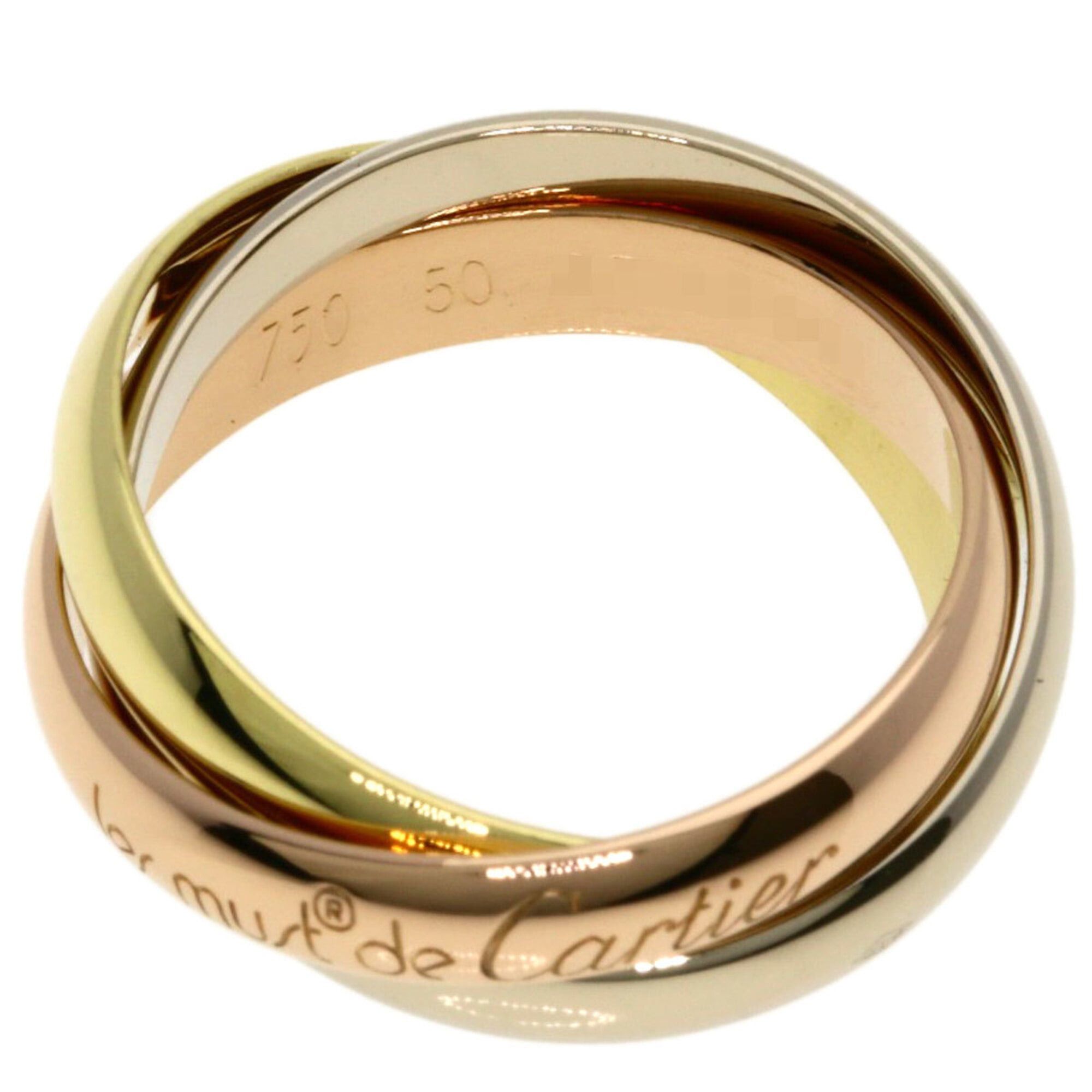 Cartier Cartier Trinity #50 Ring - 18K Yellow Gold/18K White Pink Gold Women's CARTIER Size ONE SIZE - 3 Thumbnail