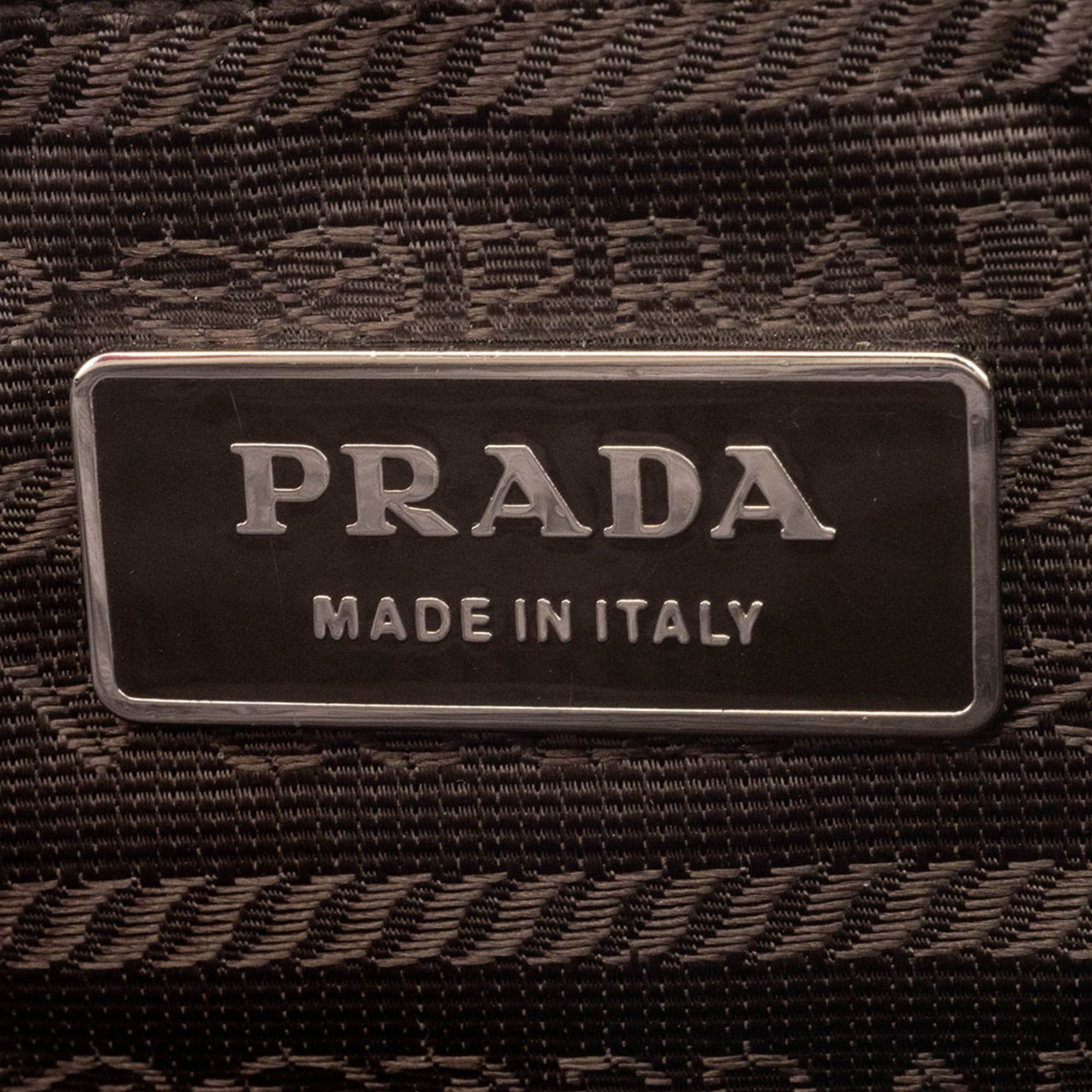 Prada Prada bag, canvas tote leather, khaki brown, hand, square. Size ONE SIZE - 12 Thumbnail