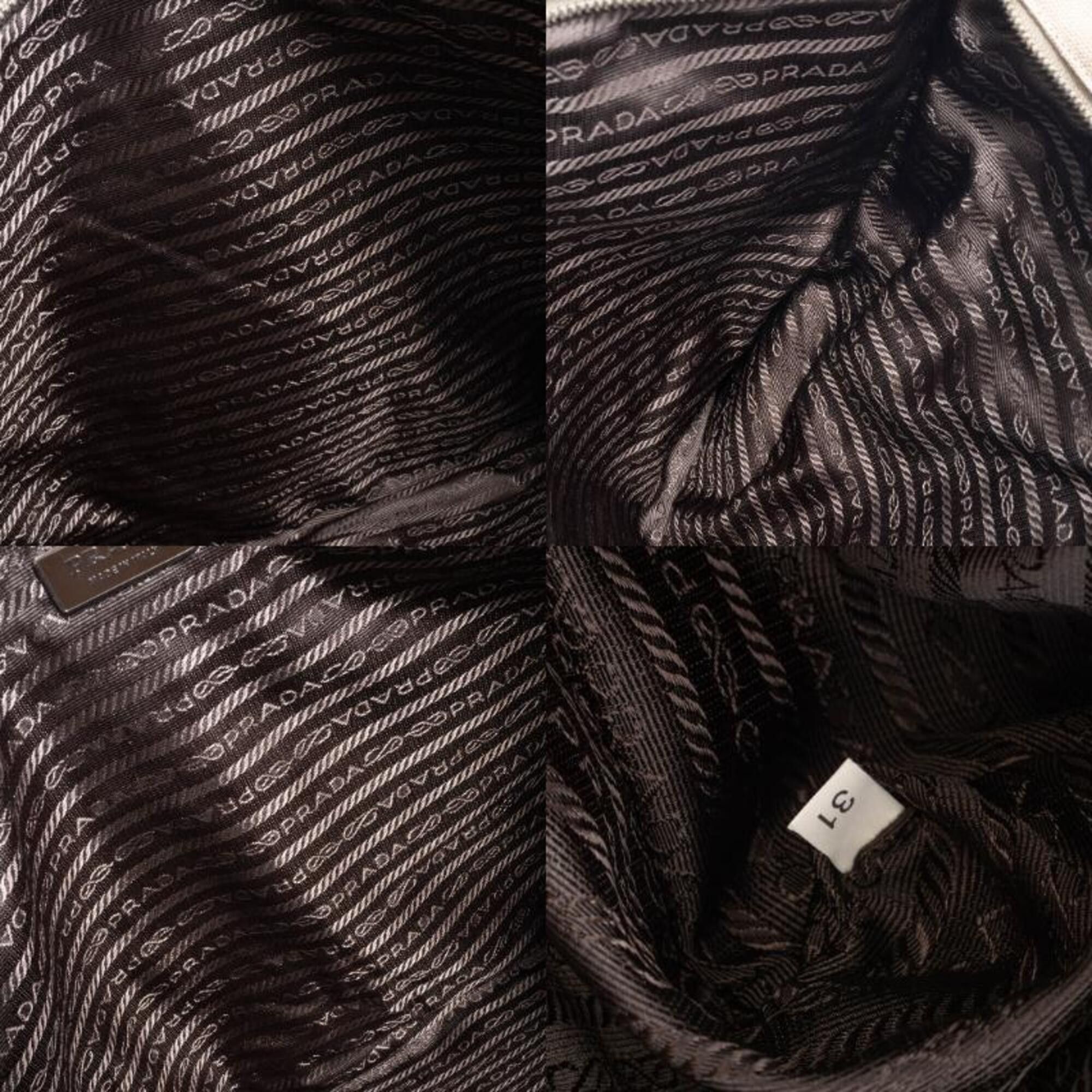 Prada Prada bag, canvas tote leather, khaki brown, hand, square. Size ONE SIZE - 14 Thumbnail