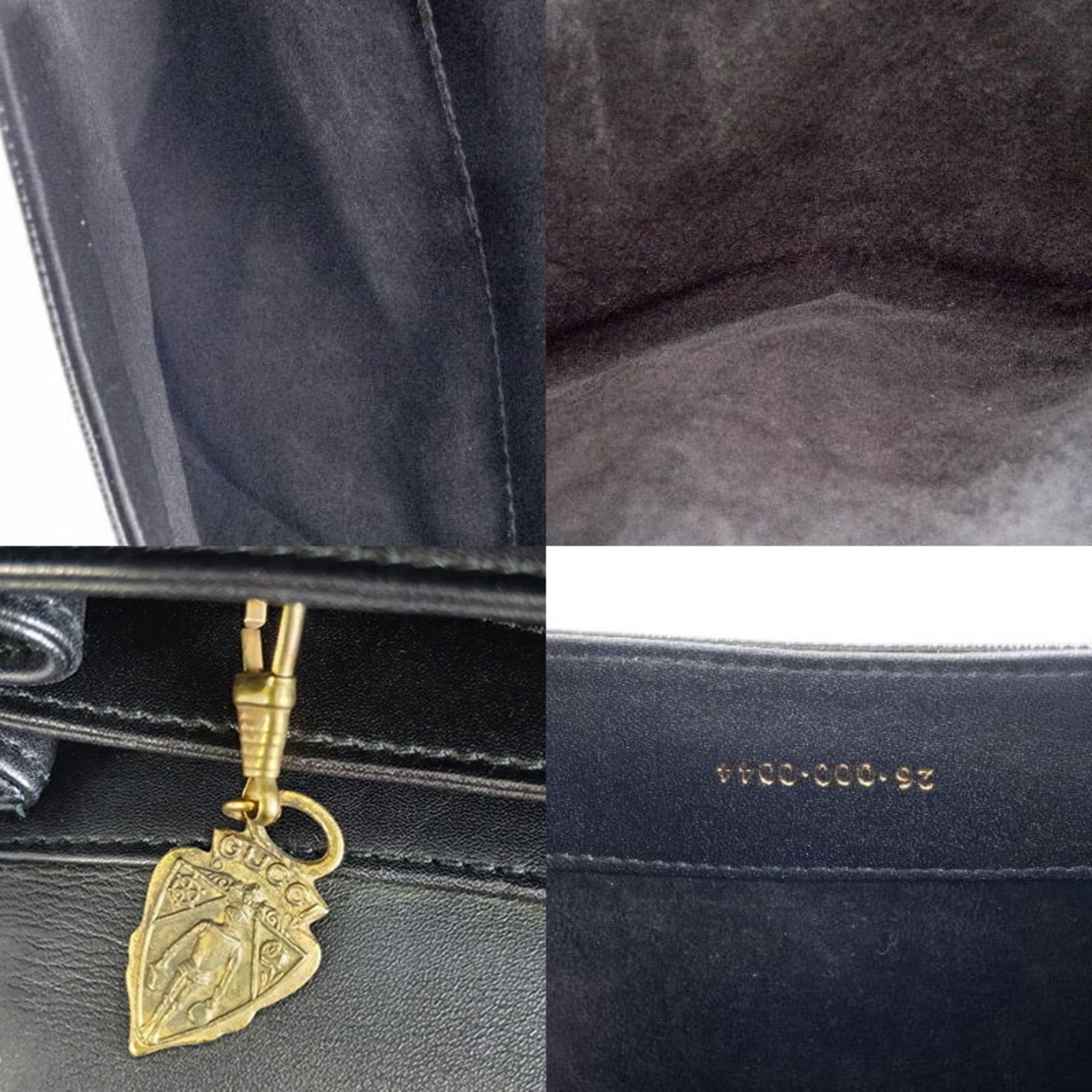 Gucci Gucci bag, Old handbag, 26 000 0044, leather, black, embossed. Size ONE SIZE - 14 Thumbnail
