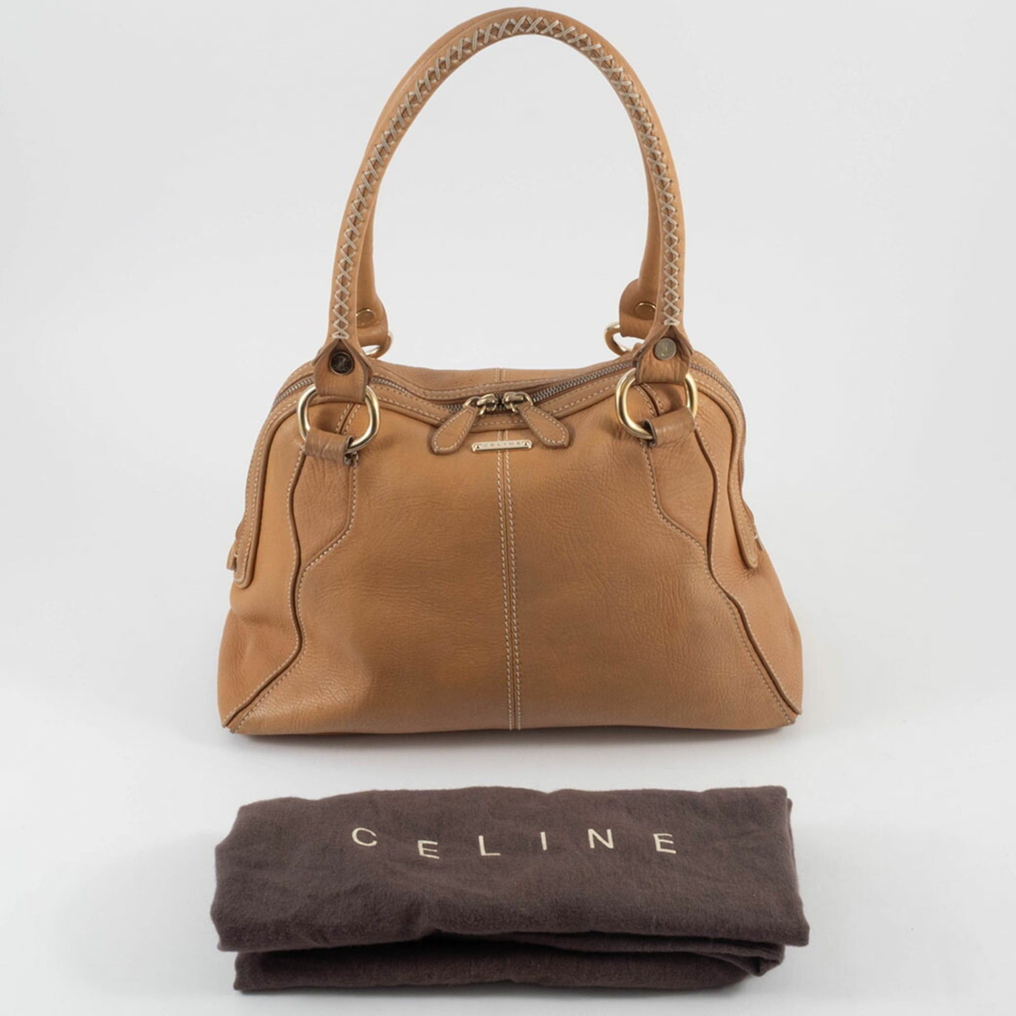 Celine Celine Bag Shoulder Leather PP-PA-0057 Beige Boston Size ONE SIZE - 16 Thumbnail