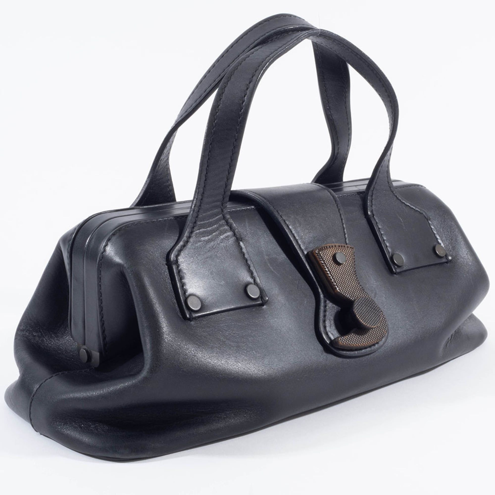 Gucci Gucci Doctor's Bag Handbag 105378 Leather Black Women's GUCCI Size ONE SIZE - 7 Thumbnail