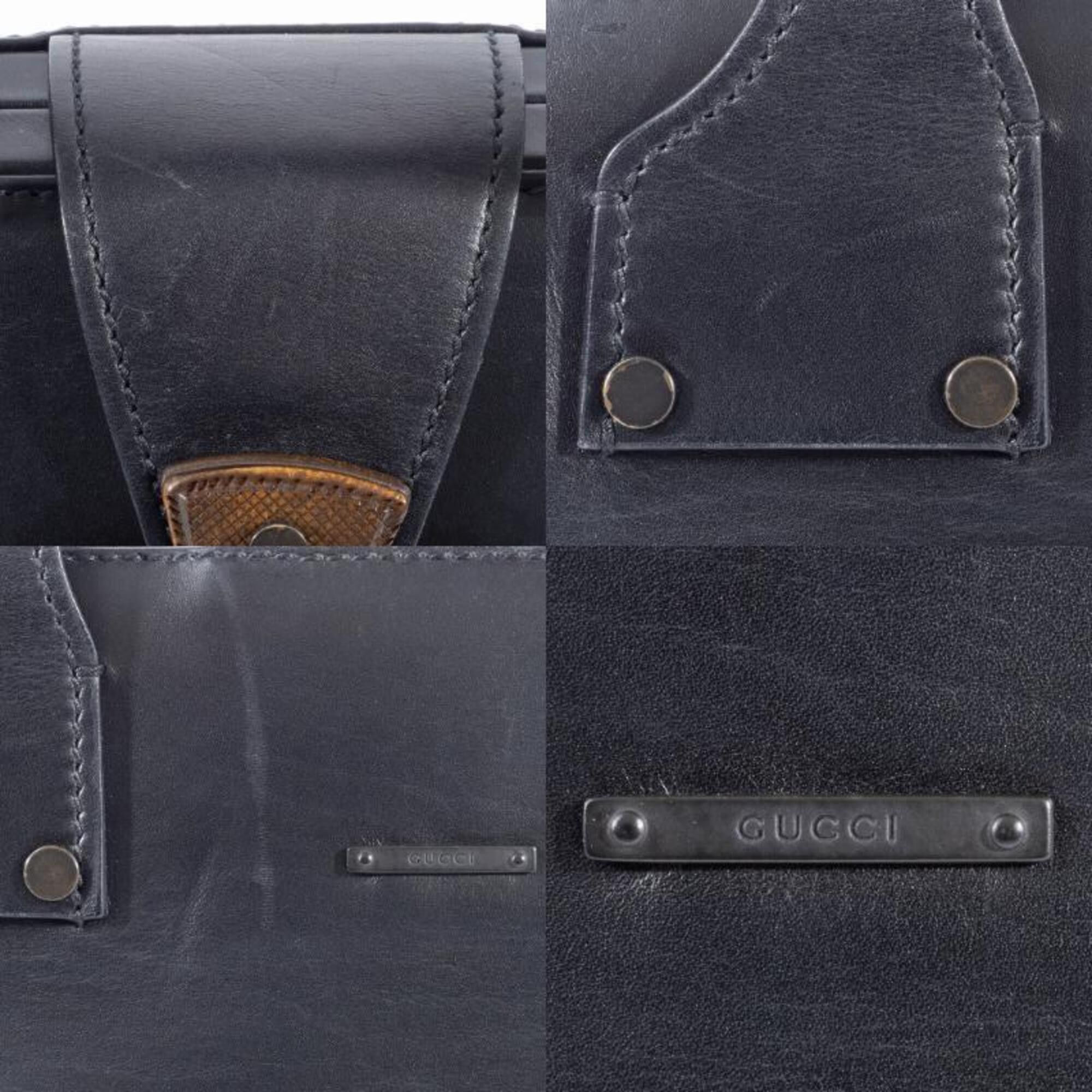 Gucci Gucci Doctor's Bag Handbag 105378 Leather Black Women's GUCCI Size ONE SIZE - 15 Thumbnail