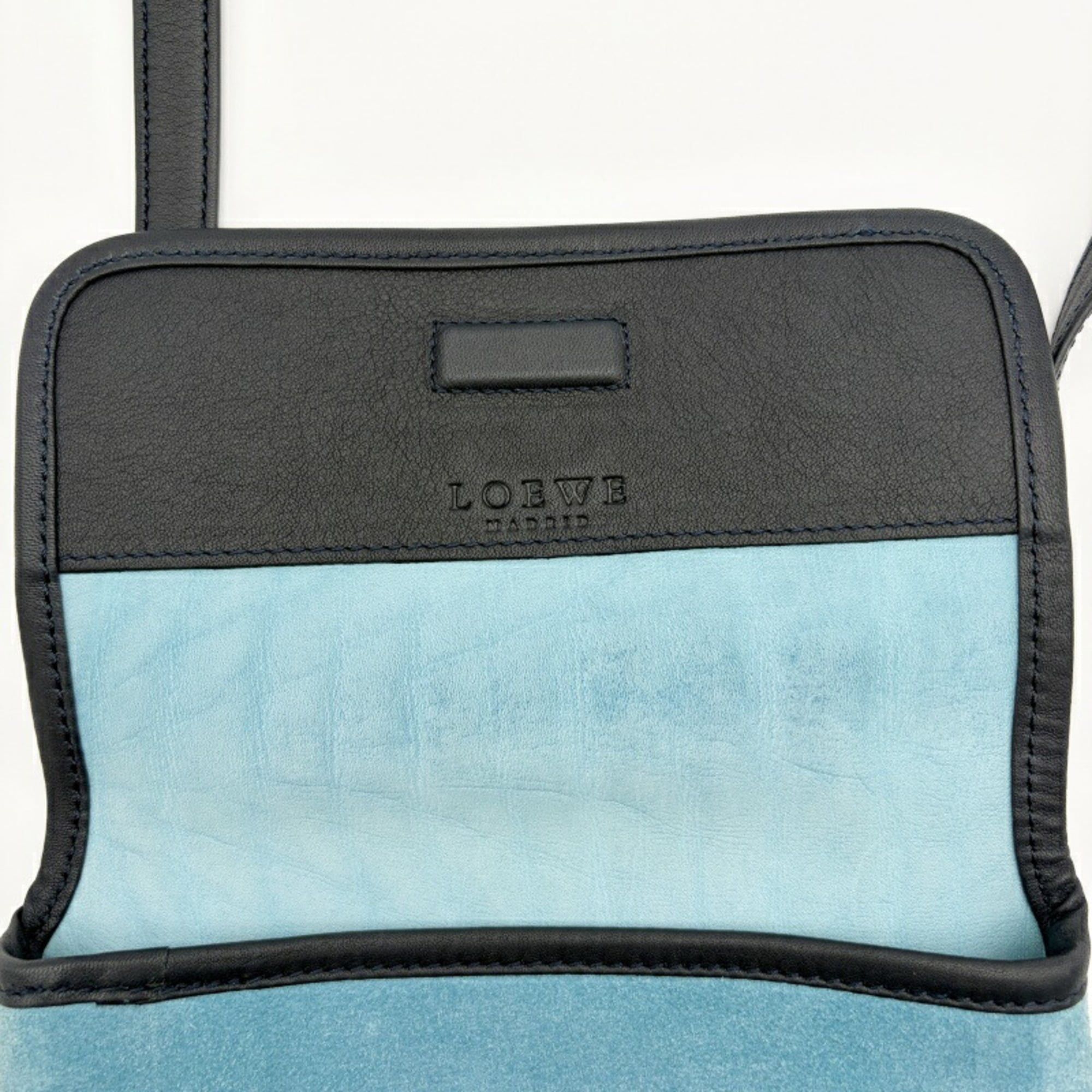 Loewe Loewe bag, shoulder Anagram, flap, suede, blue, women's pochette Size ONE SIZE - 12 Thumbnail