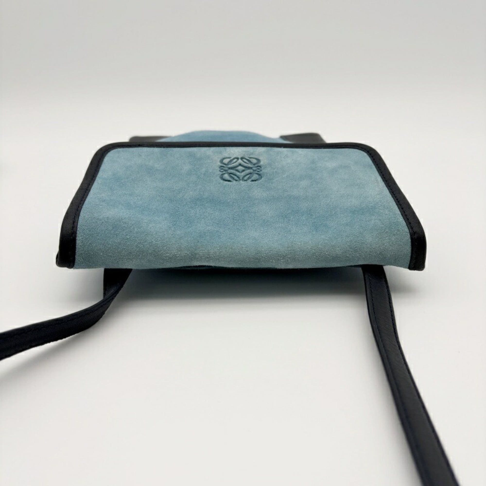 Loewe Loewe bag, shoulder Anagram, flap, suede, blue, women's pochette Size ONE SIZE - 8 Thumbnail