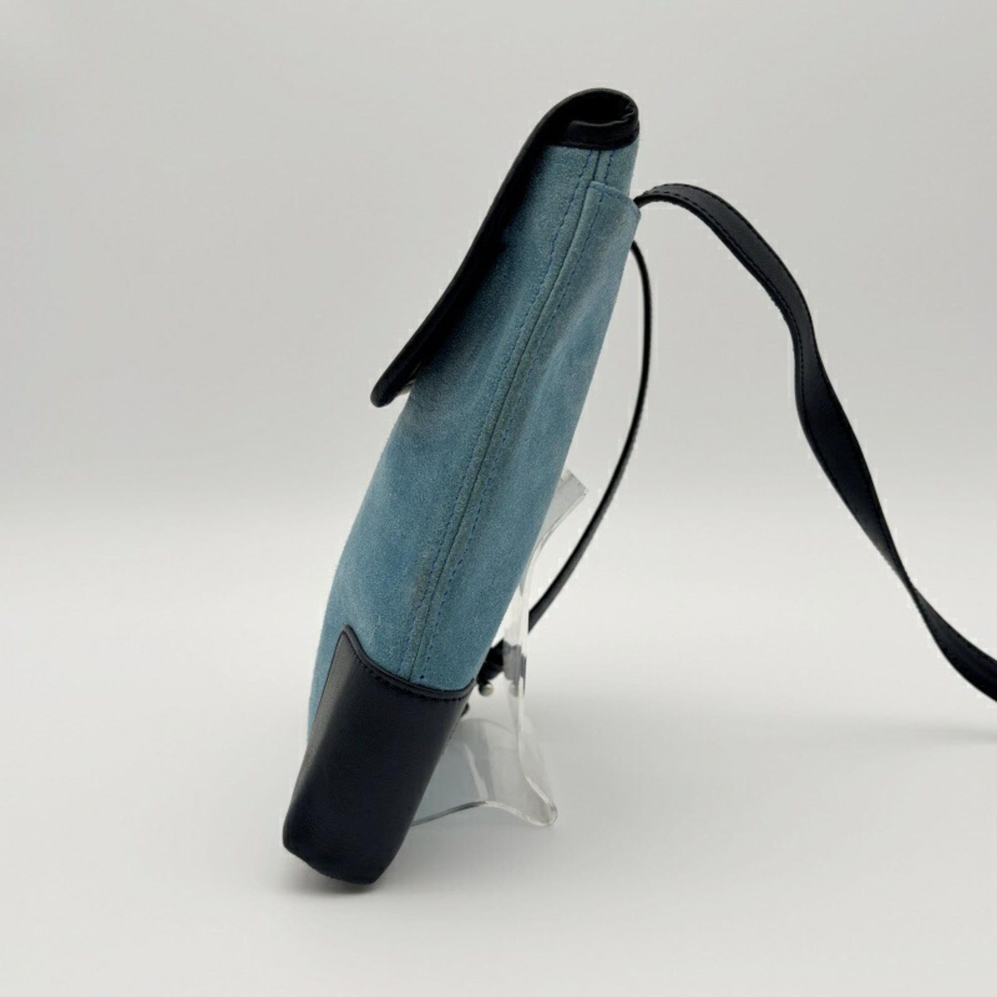 Loewe Loewe bag, shoulder Anagram, flap, suede, blue, women's pochette Size ONE SIZE - 6 Thumbnail