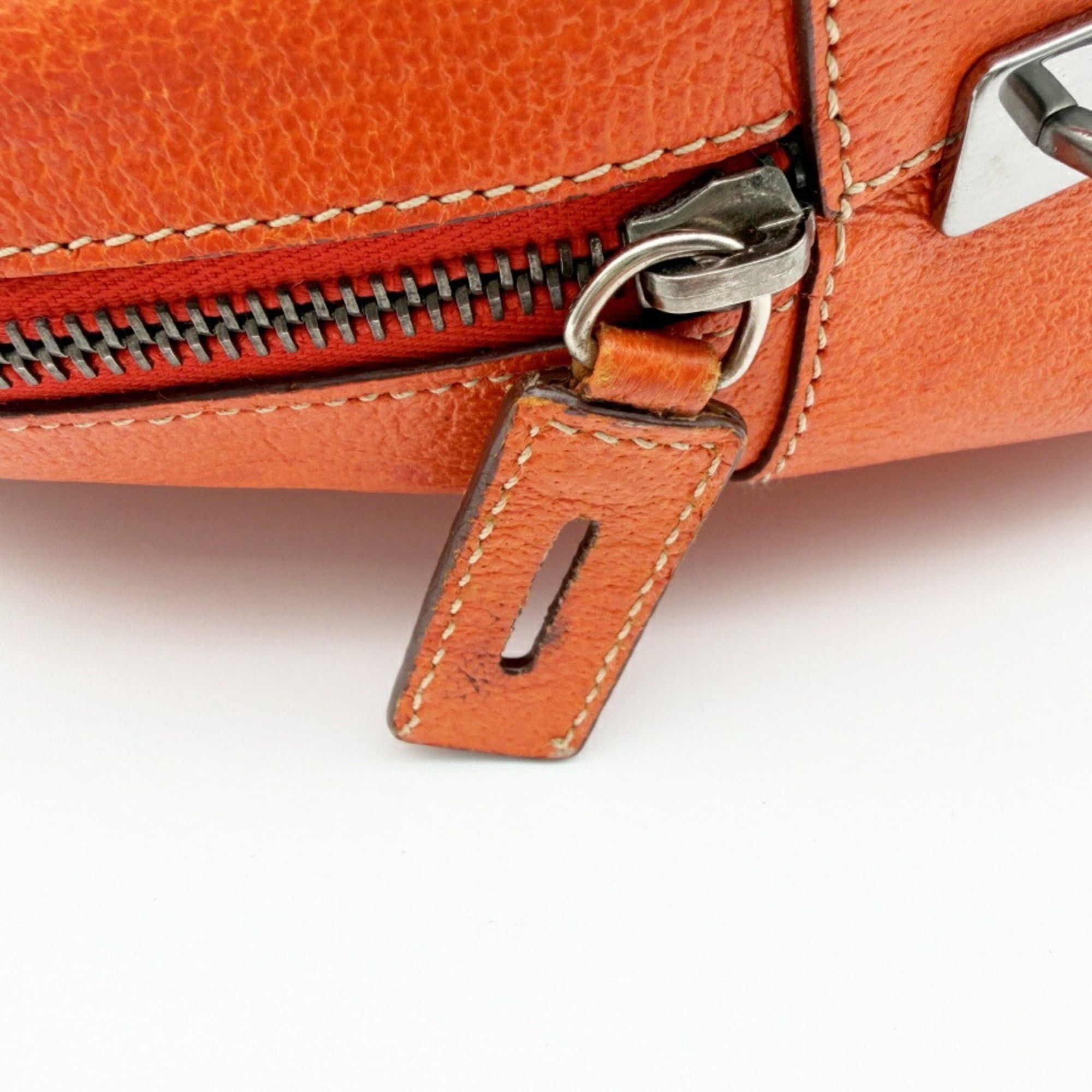 Prada Prada bag, Boston leather, orange, bowling bag Size ONE SIZE - 20 Thumbnail