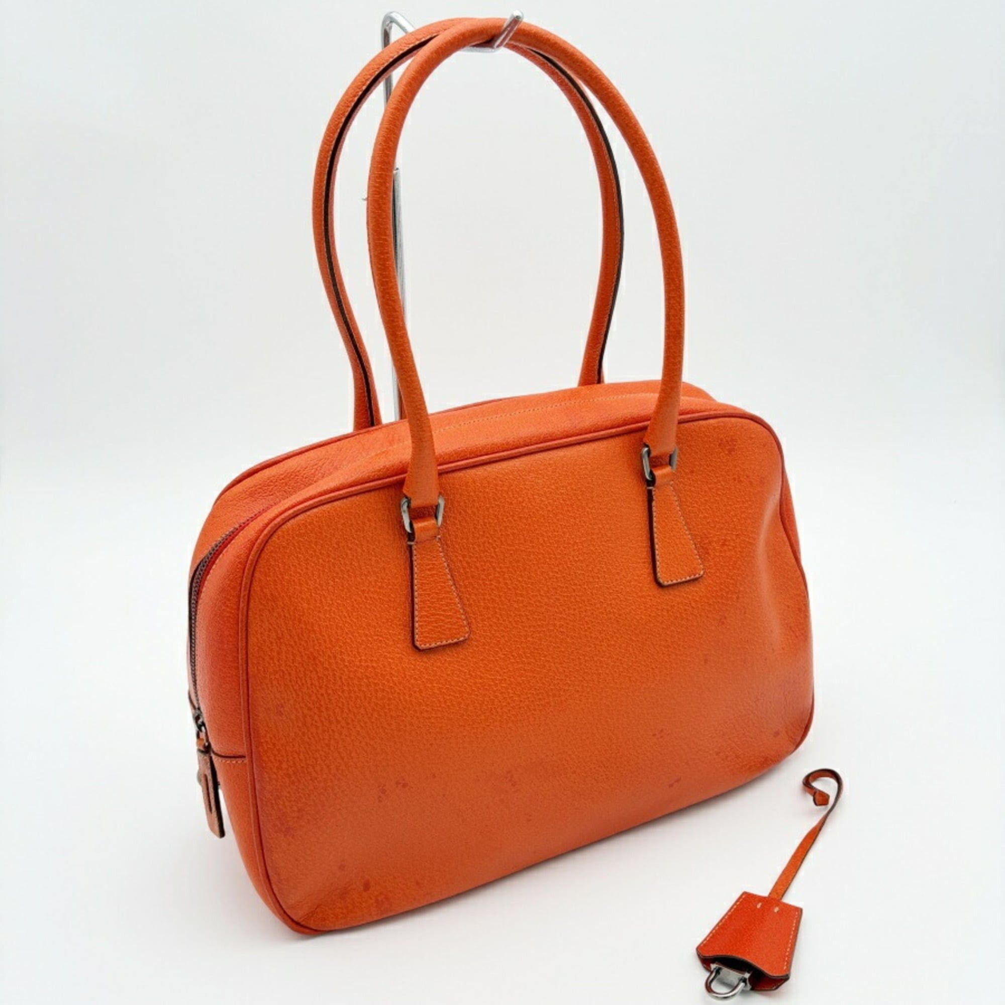 Prada Prada bag, Boston leather, orange, bowling bag Size ONE SIZE - 16 Thumbnail