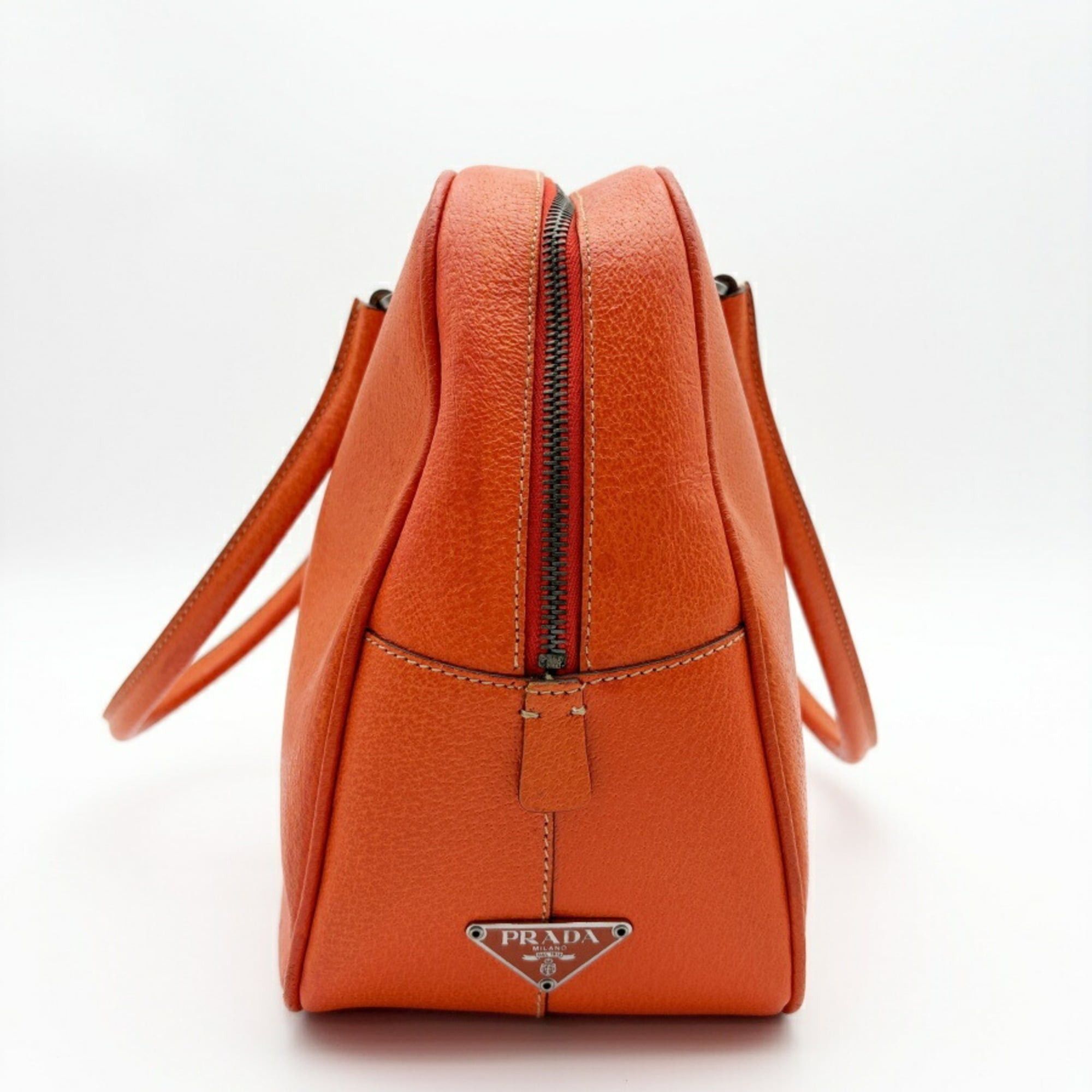 Prada Prada bag, Boston leather, orange, bowling bag Size ONE SIZE - 6 Thumbnail