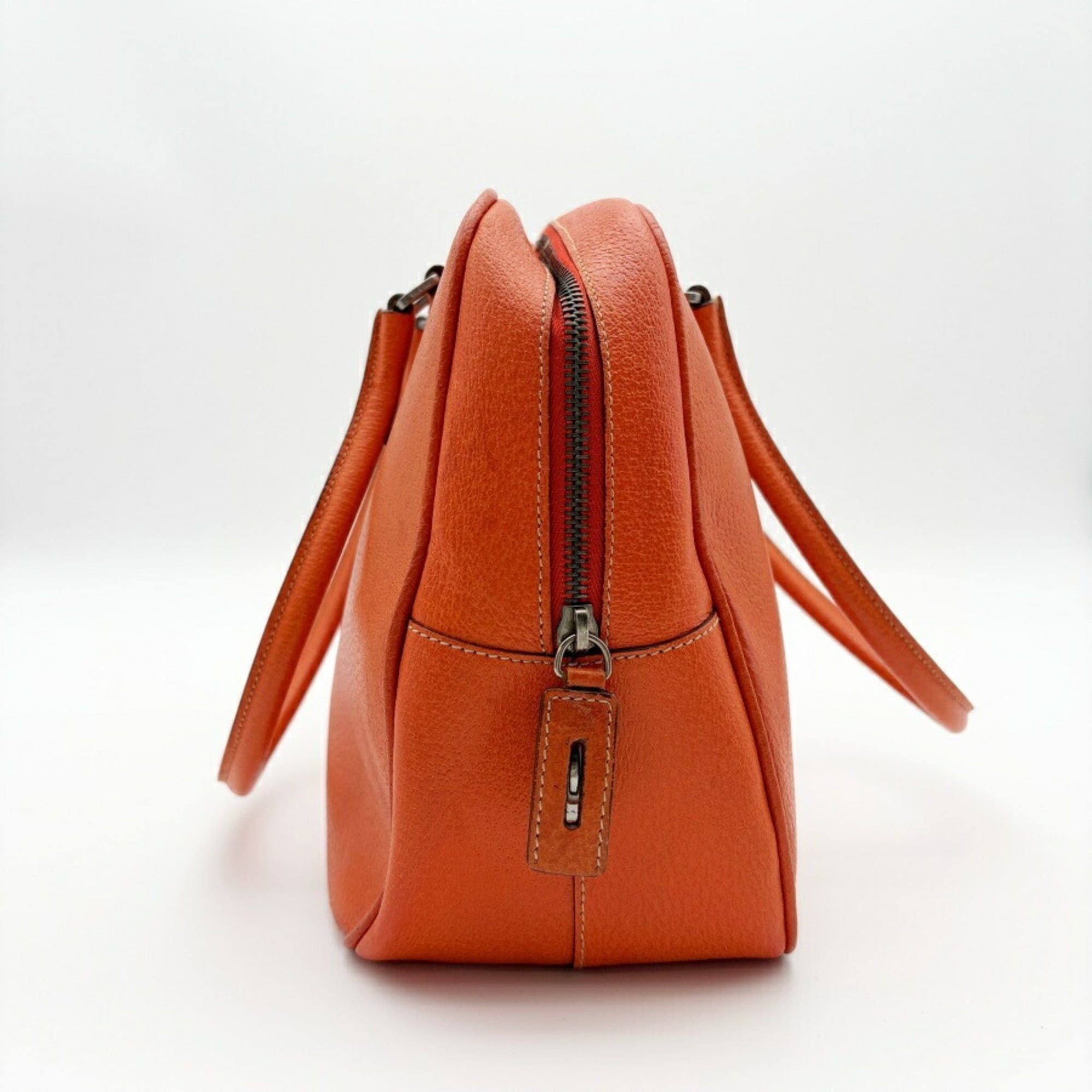Prada Prada bag, Boston leather, orange, bowling bag Size ONE SIZE - 7 Thumbnail