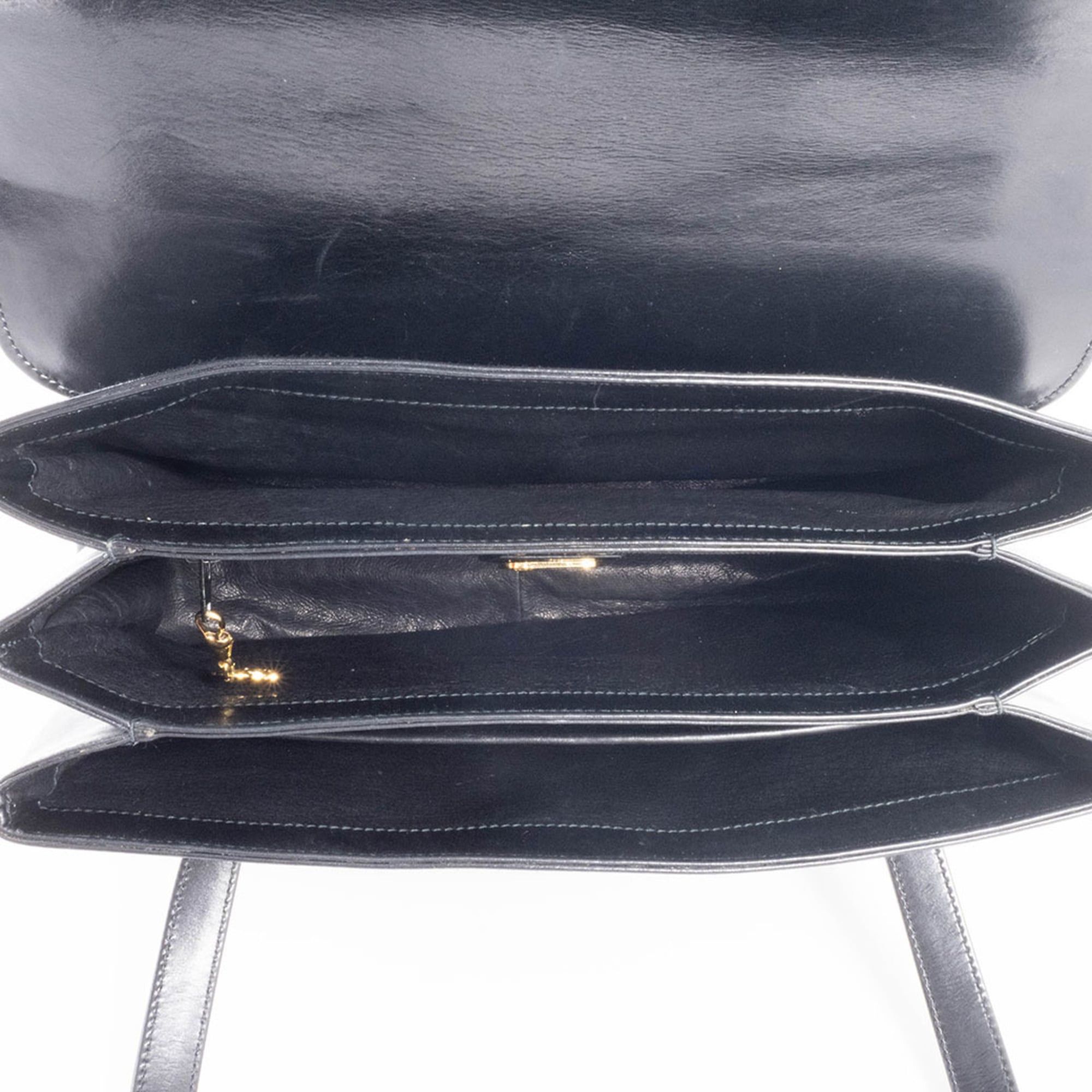 Gucci Gucci tote bag, shoulder flap, leather, black, vintage Size ONE SIZE - 13 Thumbnail