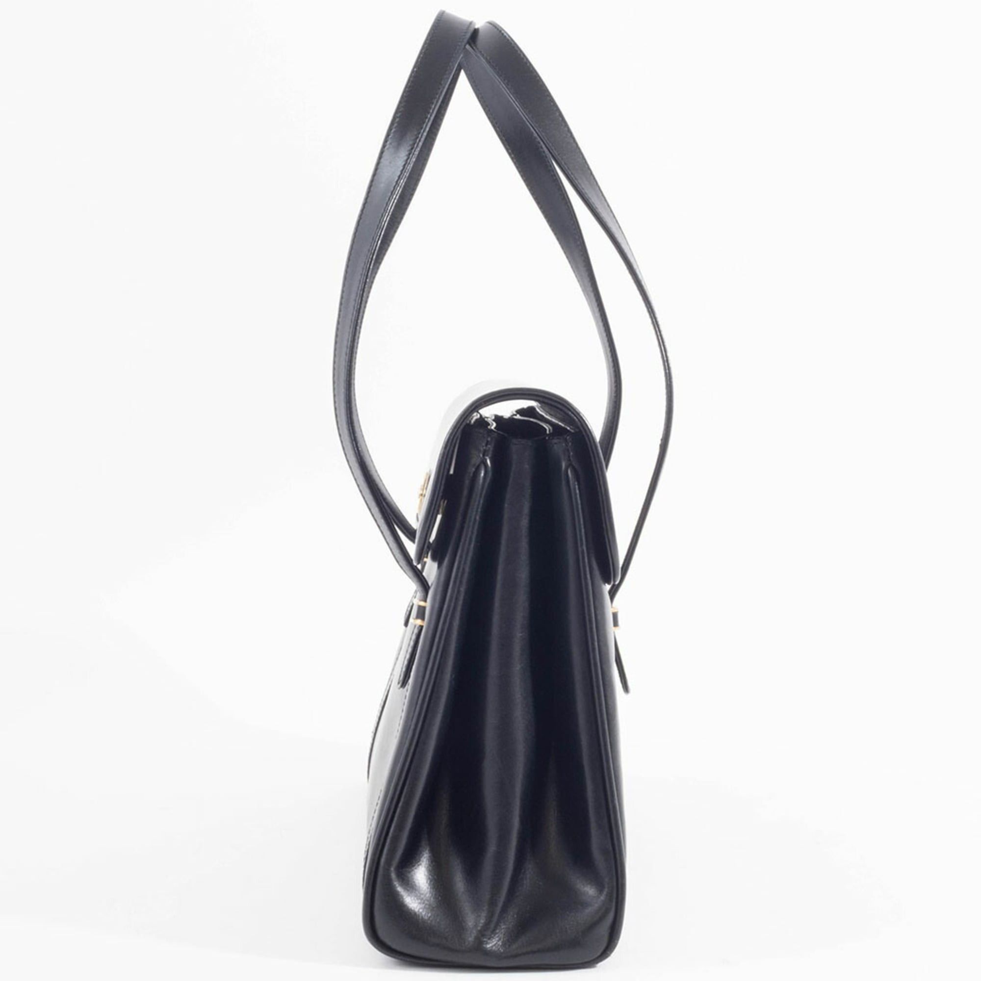 Gucci Gucci tote bag, shoulder flap, leather, black, vintage Size ONE SIZE - 5 Thumbnail