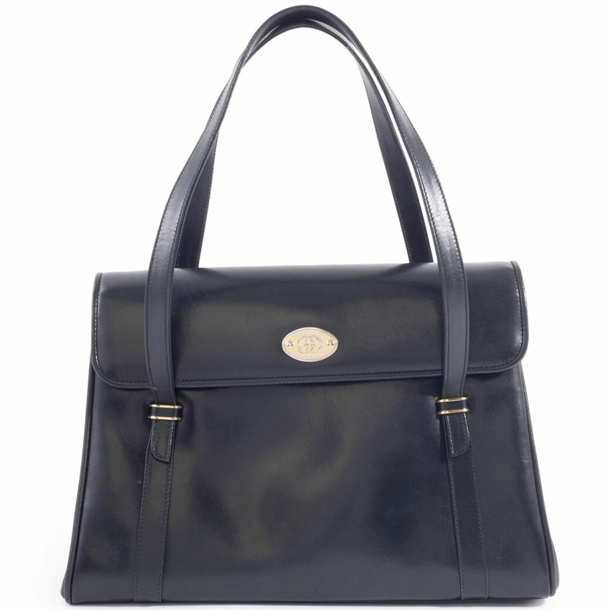 Gucci Gucci tote bag, shoulder flap, leather, black, vintage Size ONE SIZE - 2 Thumbnail