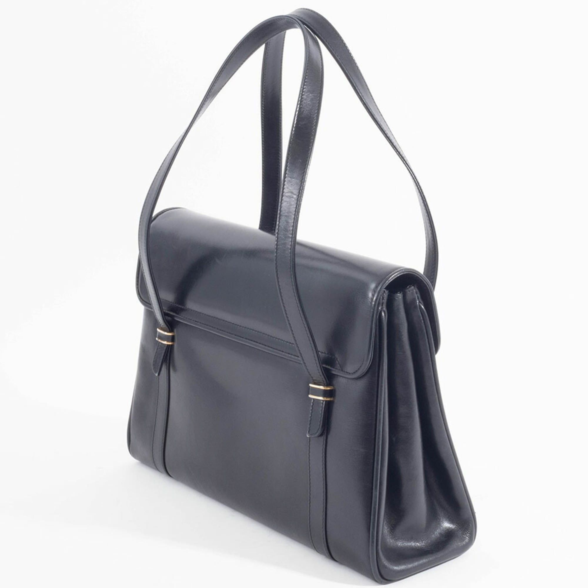 Gucci Gucci tote bag, shoulder flap, leather, black, vintage Size ONE SIZE - 9 Thumbnail