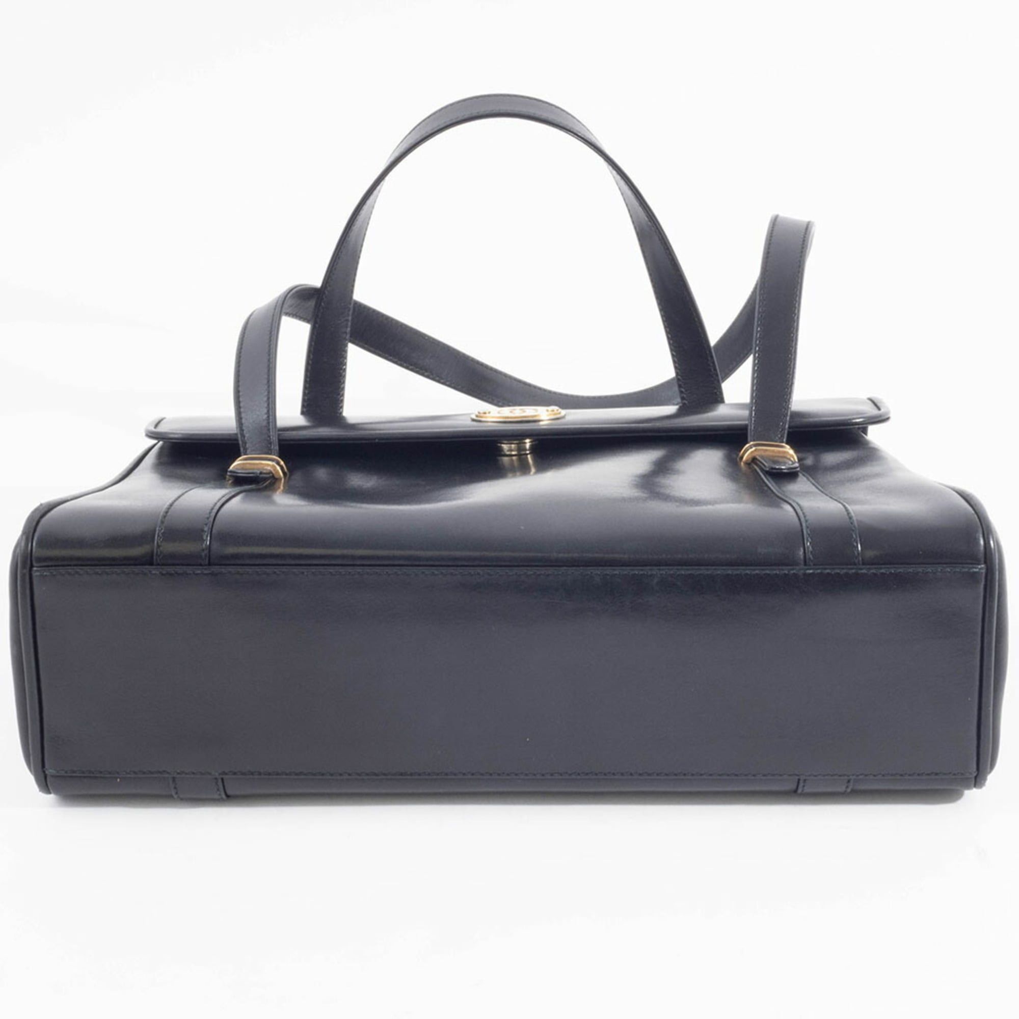 Gucci Gucci tote bag, shoulder flap, leather, black, vintage Size ONE SIZE - 7 Thumbnail