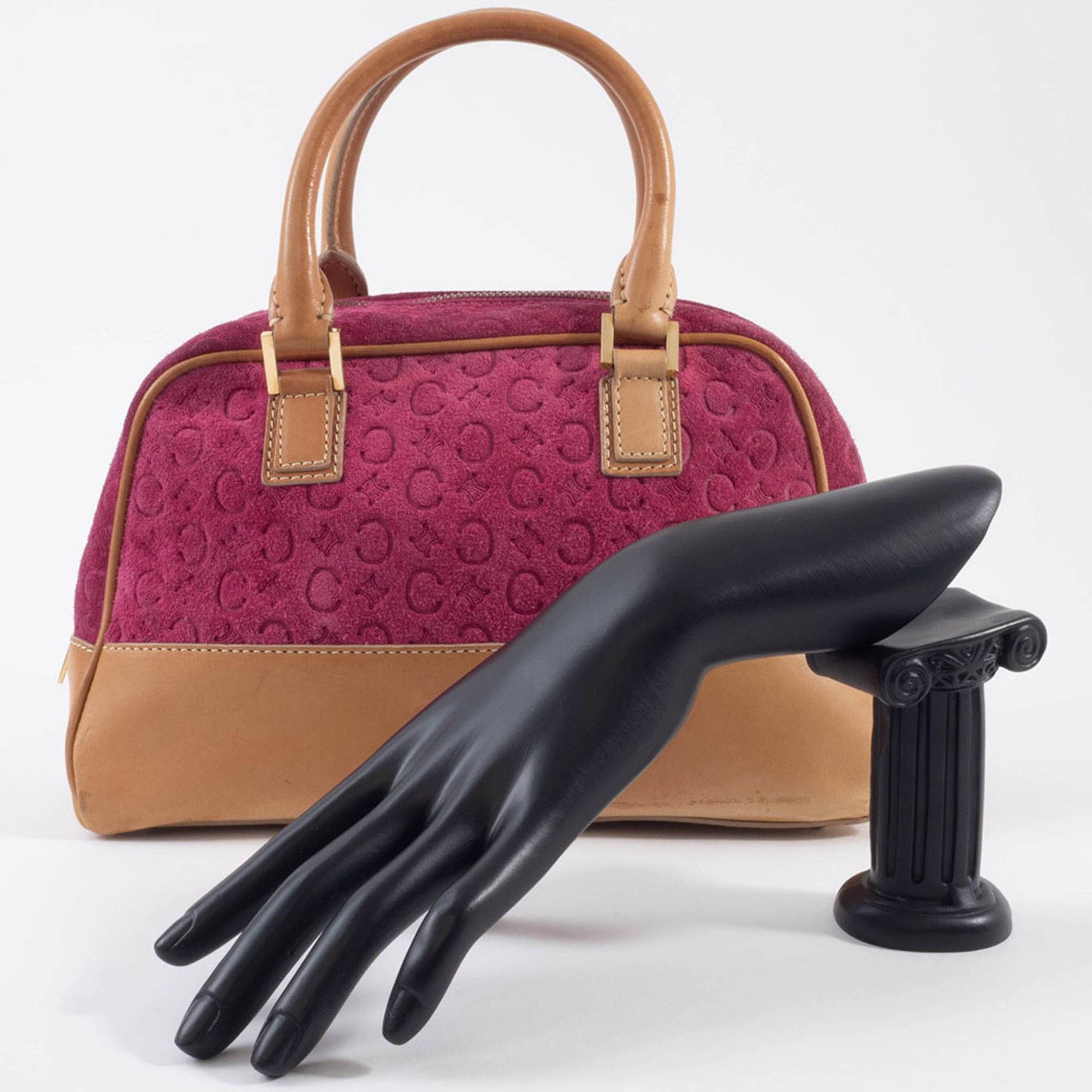 Celine Celine Bag C Macadam Suede Handbag MC00/2 Purple Camel Size ONE SIZE - 11 Thumbnail