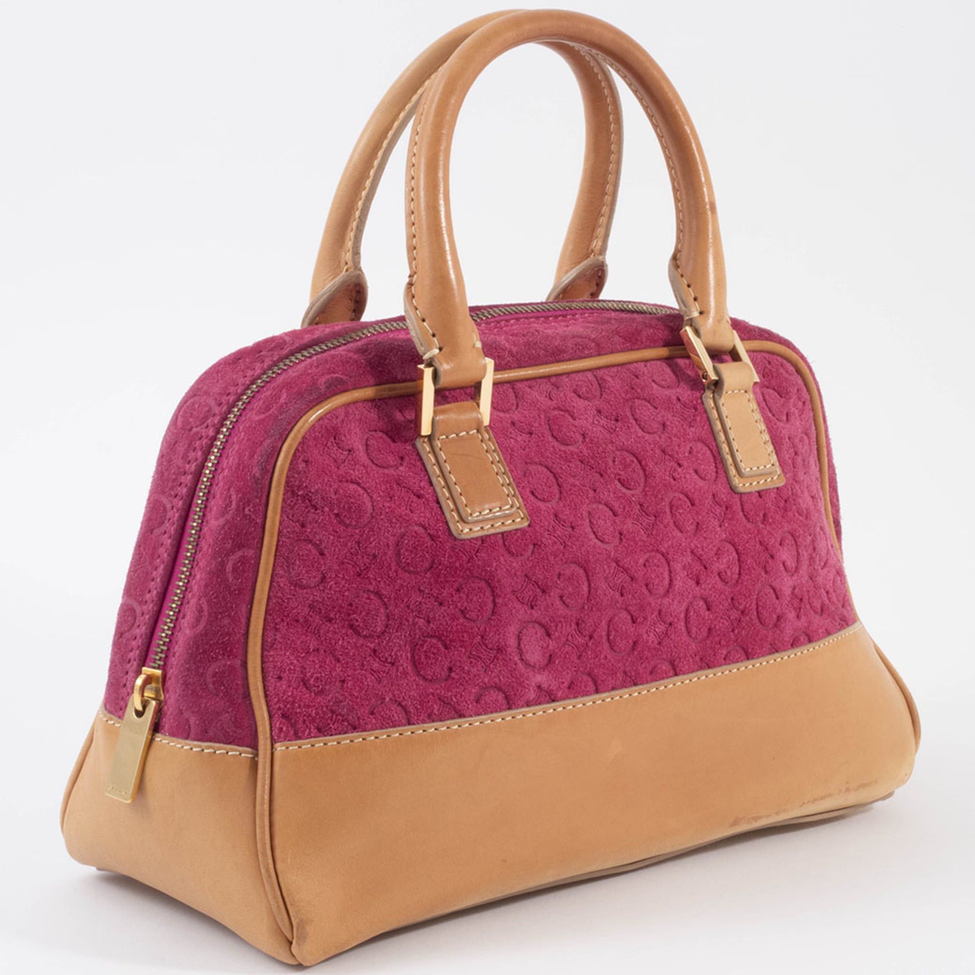 Celine Celine Bag C Macadam Suede Handbag MC00/2 Purple Camel Size ONE SIZE - 8 Thumbnail
