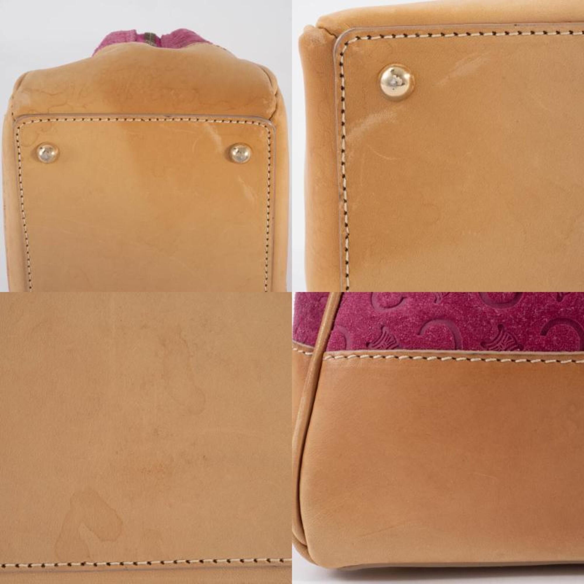 Celine Celine Bag C Macadam Suede Handbag MC00/2 Purple Camel Size ONE SIZE - 18 Thumbnail