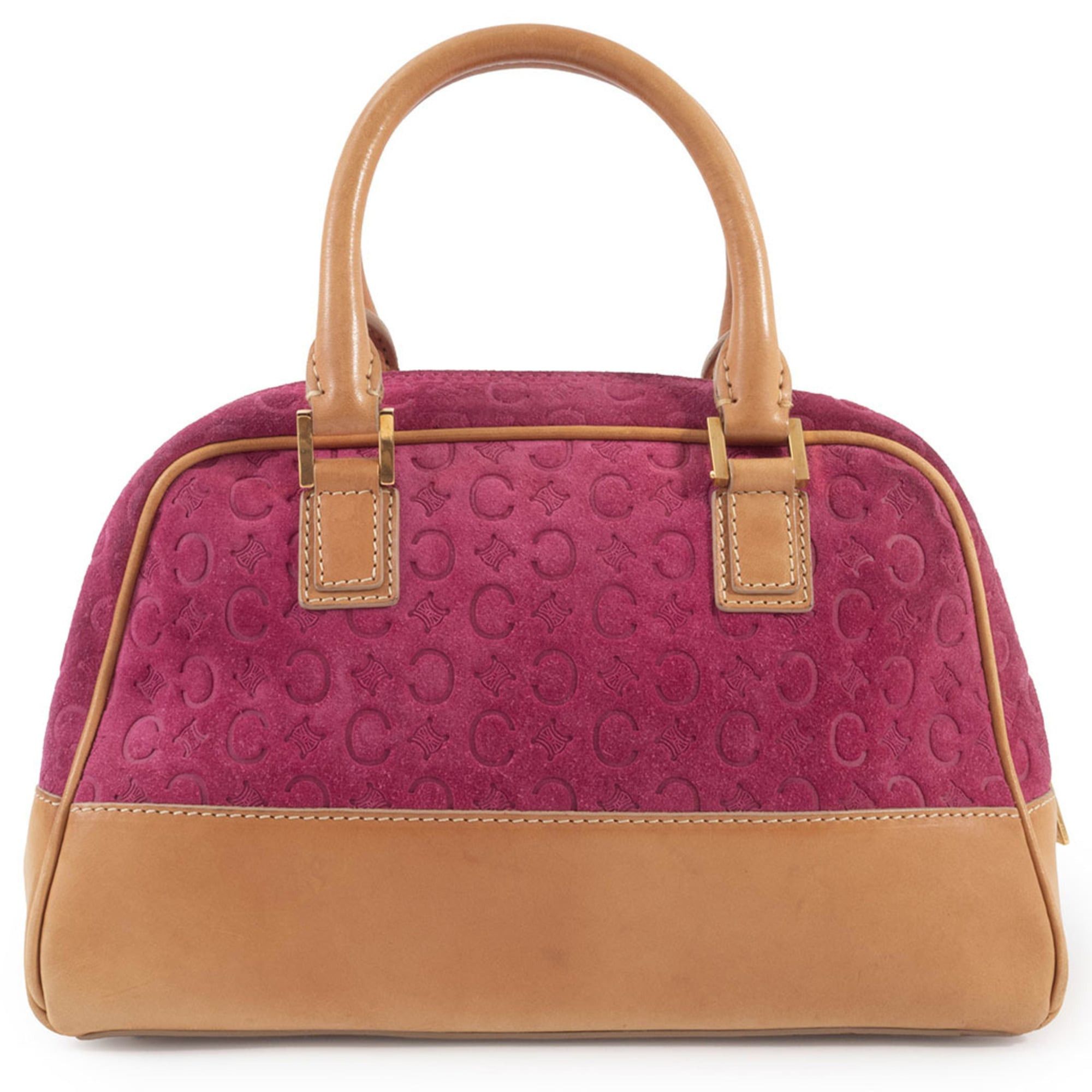 Celine Celine Bag C Macadam Suede Handbag MC00/2 Purple Camel Size ONE SIZE - 3 Thumbnail