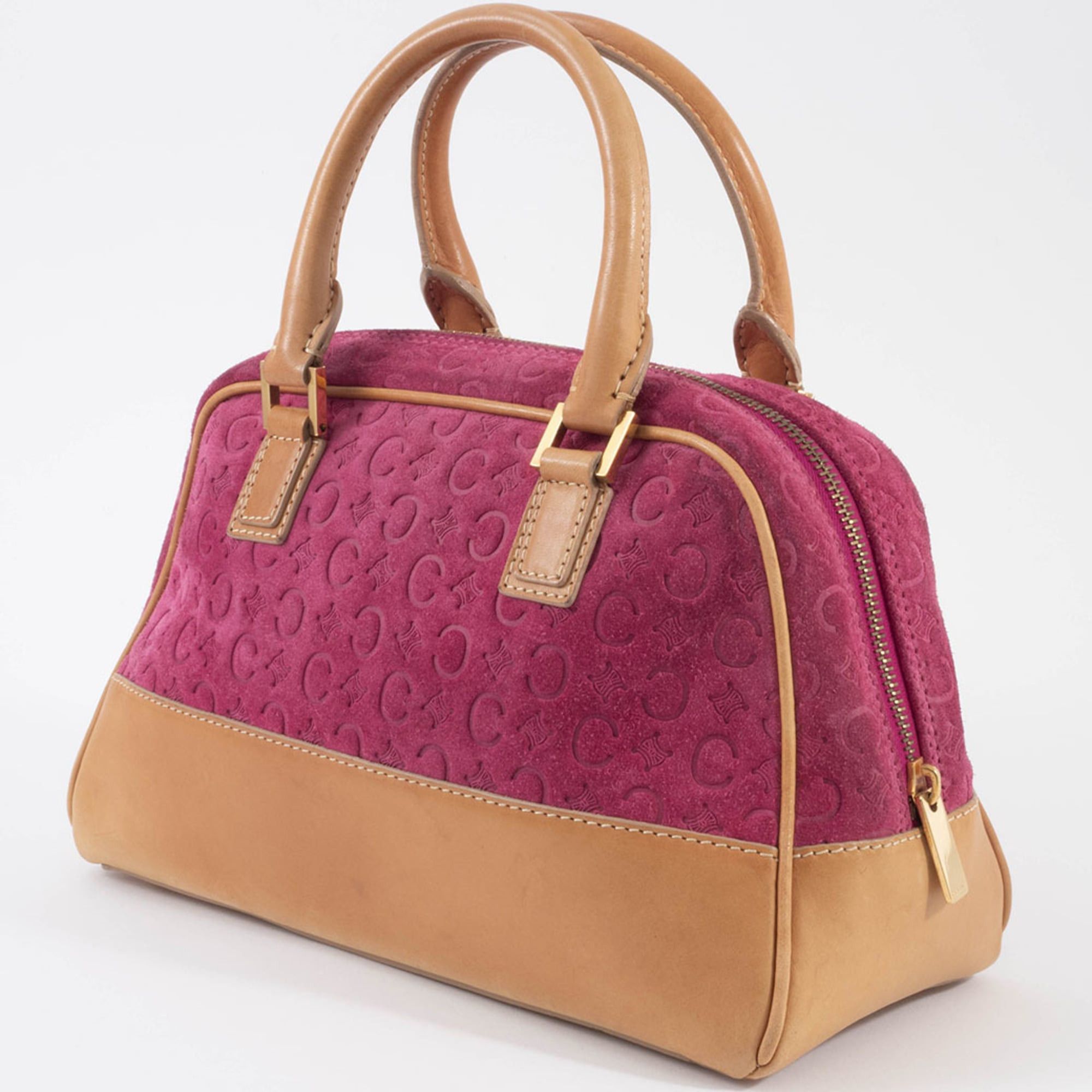 Celine Celine Bag C Macadam Suede Handbag MC00/2 Purple Camel Size ONE SIZE - 9 Thumbnail