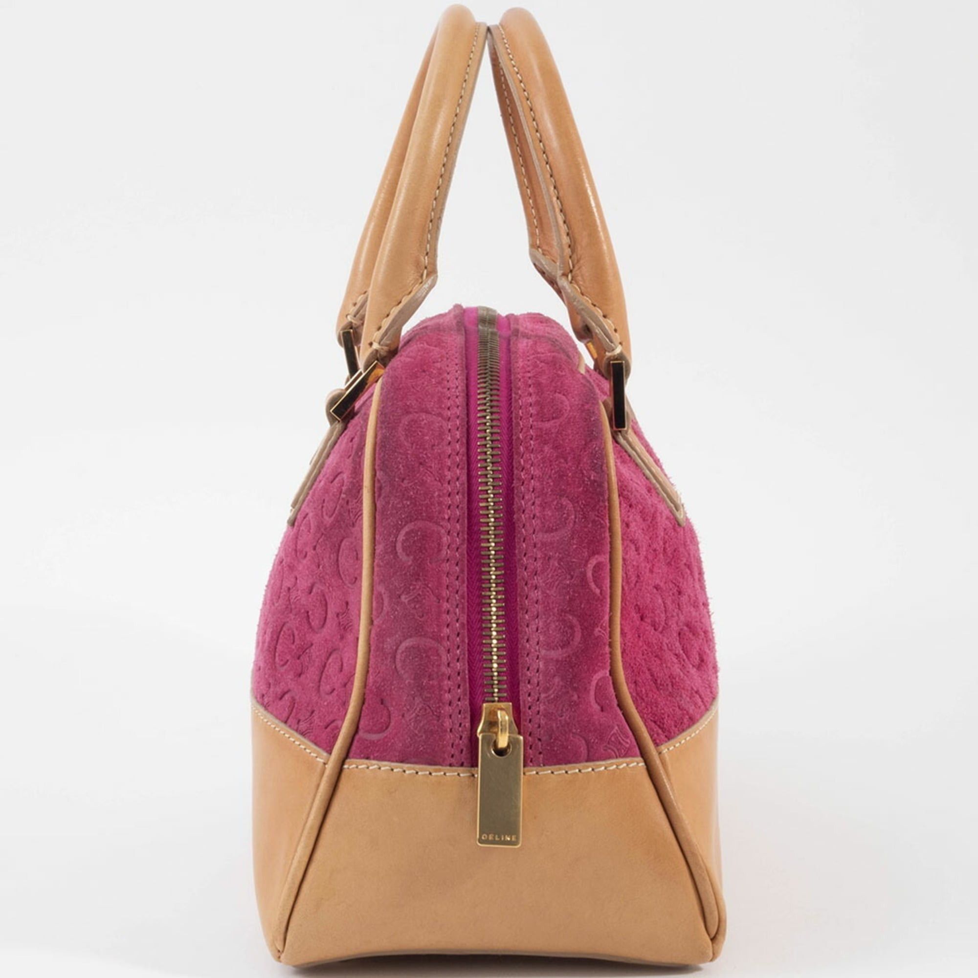 Celine Celine Bag C Macadam Suede Handbag MC00/2 Purple Camel Size ONE SIZE - 4 Thumbnail