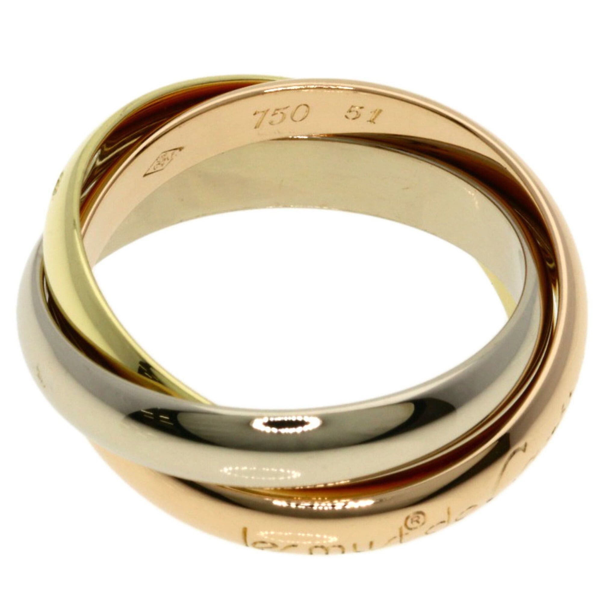 Cartier Cartier Trinity #51 Ring - 18K Yellow Gold/18K White Pink Gold Women's CARTIER Size ONE SIZE - 3 Thumbnail