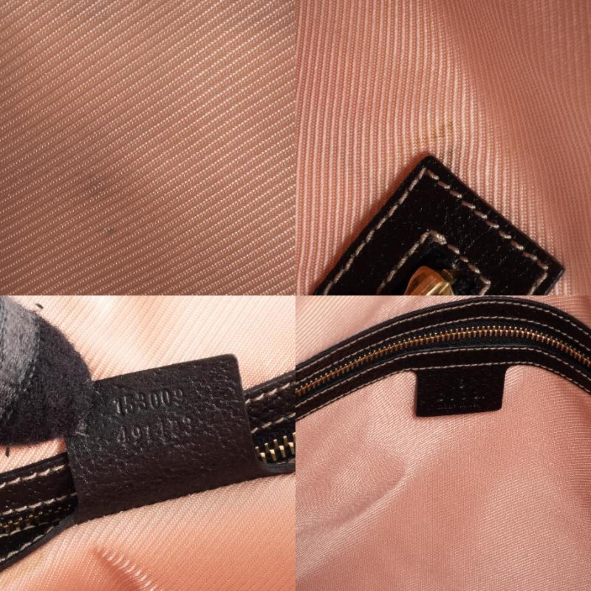 Gucci Gucci Tote Bag Satin 153009 Silk Leather Multicolor Chain Icon Black Size ONE SIZE - 14 Thumbnail