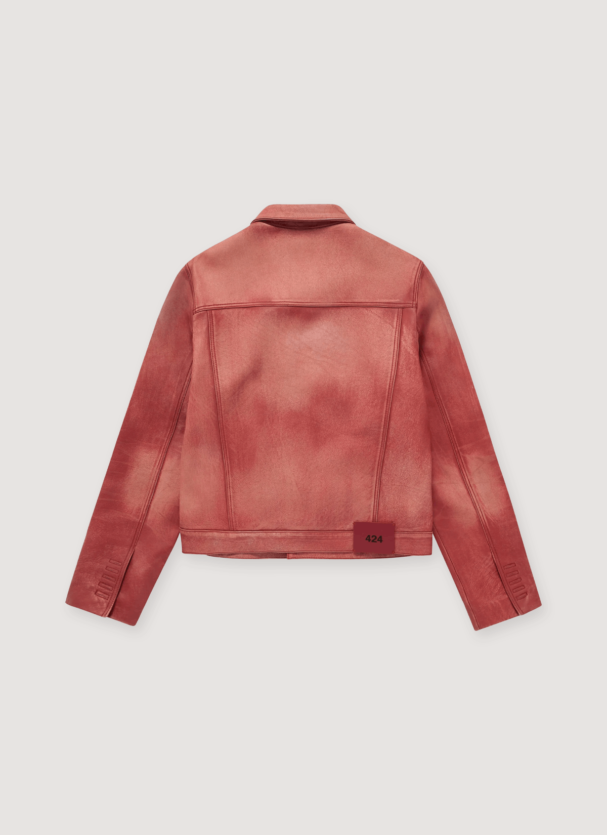 424 on Fairfax Leather Trucker Jacket Red Size US M / EU 48-50 / 2 - 3 Thumbnail