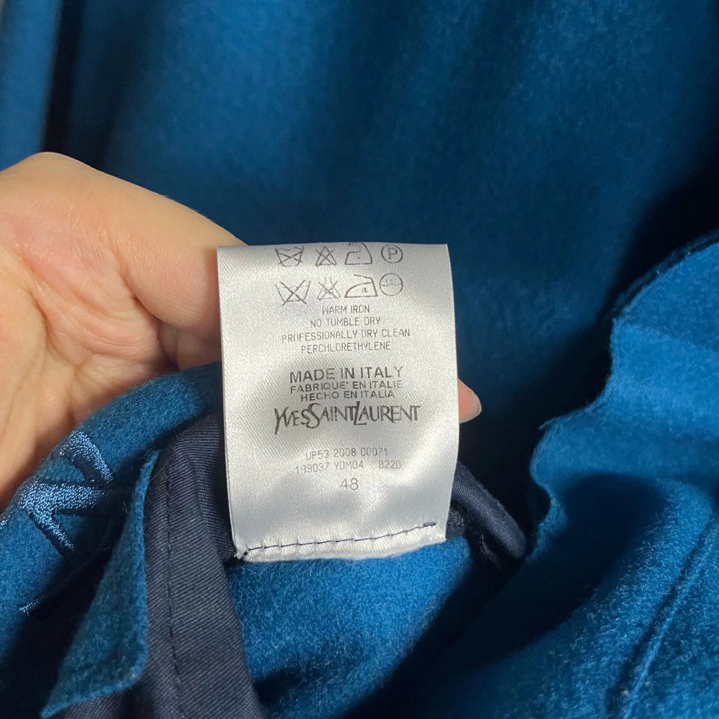 Saint Laurent Paris Saint Laurent Blue Stand Collar Jacket Size 48 Size US M / EU 48-50 / 2 - 5 Thumbnail