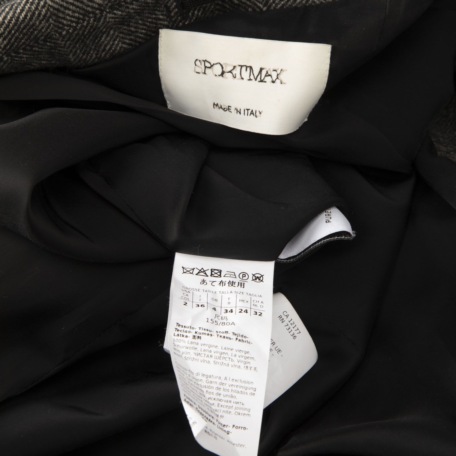 Sportmax Grey Wool Double Breasted Coat Size XS / US 0-2 / IT 36-38 - 4 Thumbnail