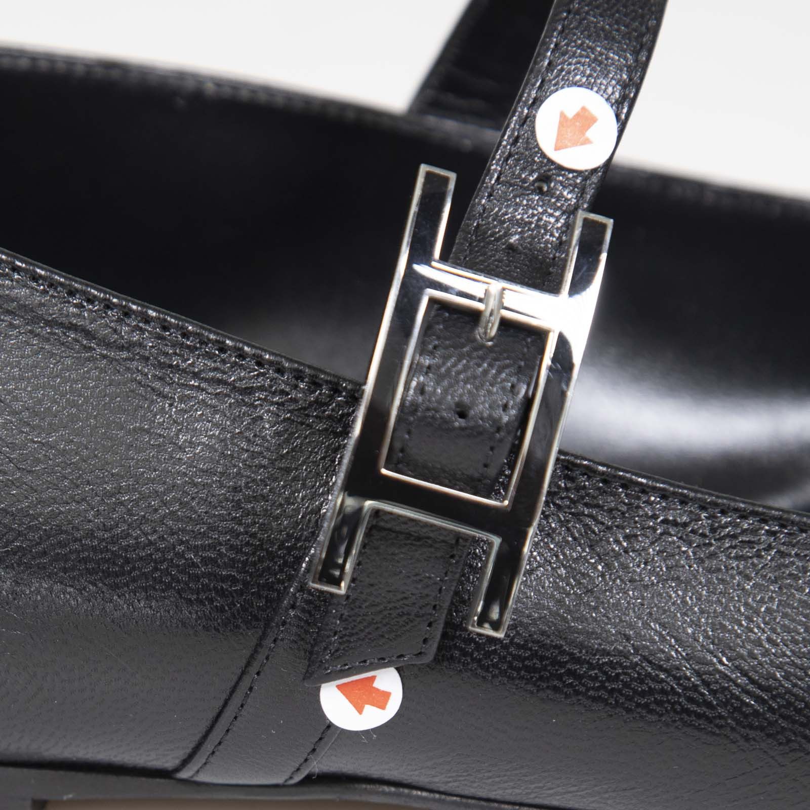 Hermes Black Leather Jane Ballet Flats Size US 7 / IT 37 - 8 Thumbnail