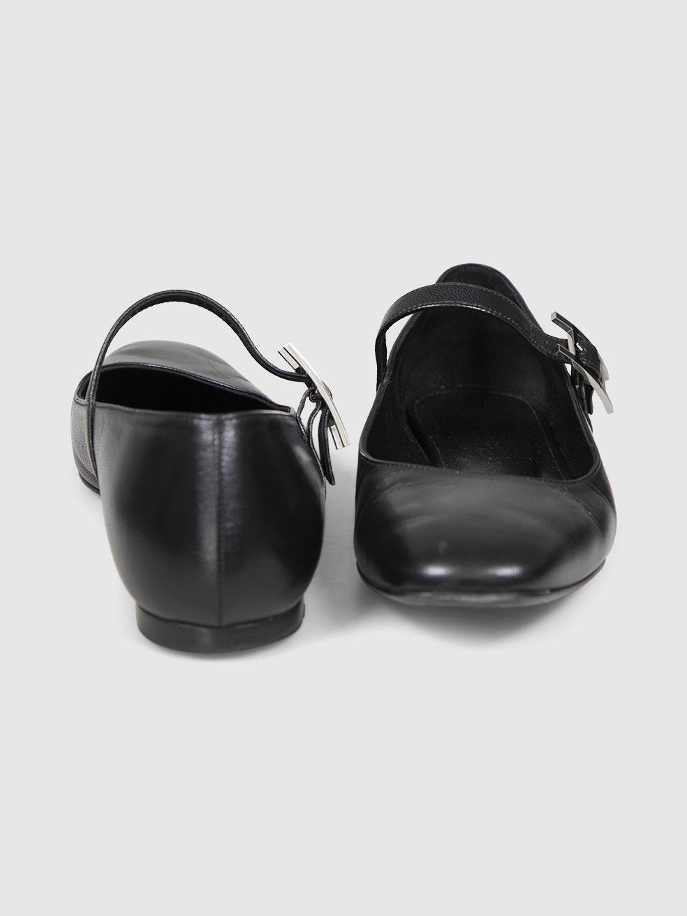 Hermes Black Leather Jane Ballet Flats Size US 7 / IT 37 - 4 Thumbnail