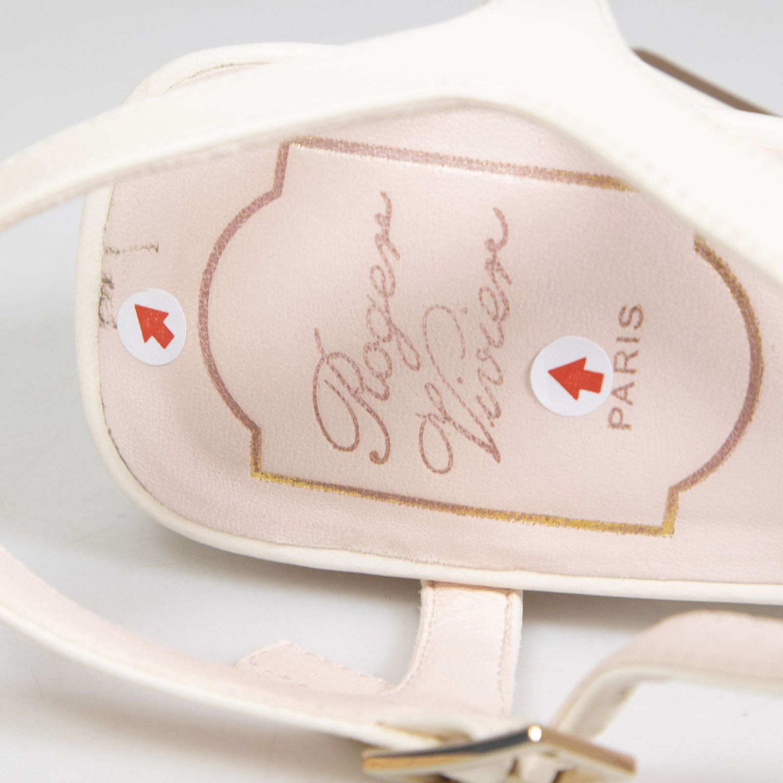 Roger Vivier White Leather Buckle Heeled Sandals Size US 6.5 / IT 36.5 - 17 Thumbnail
