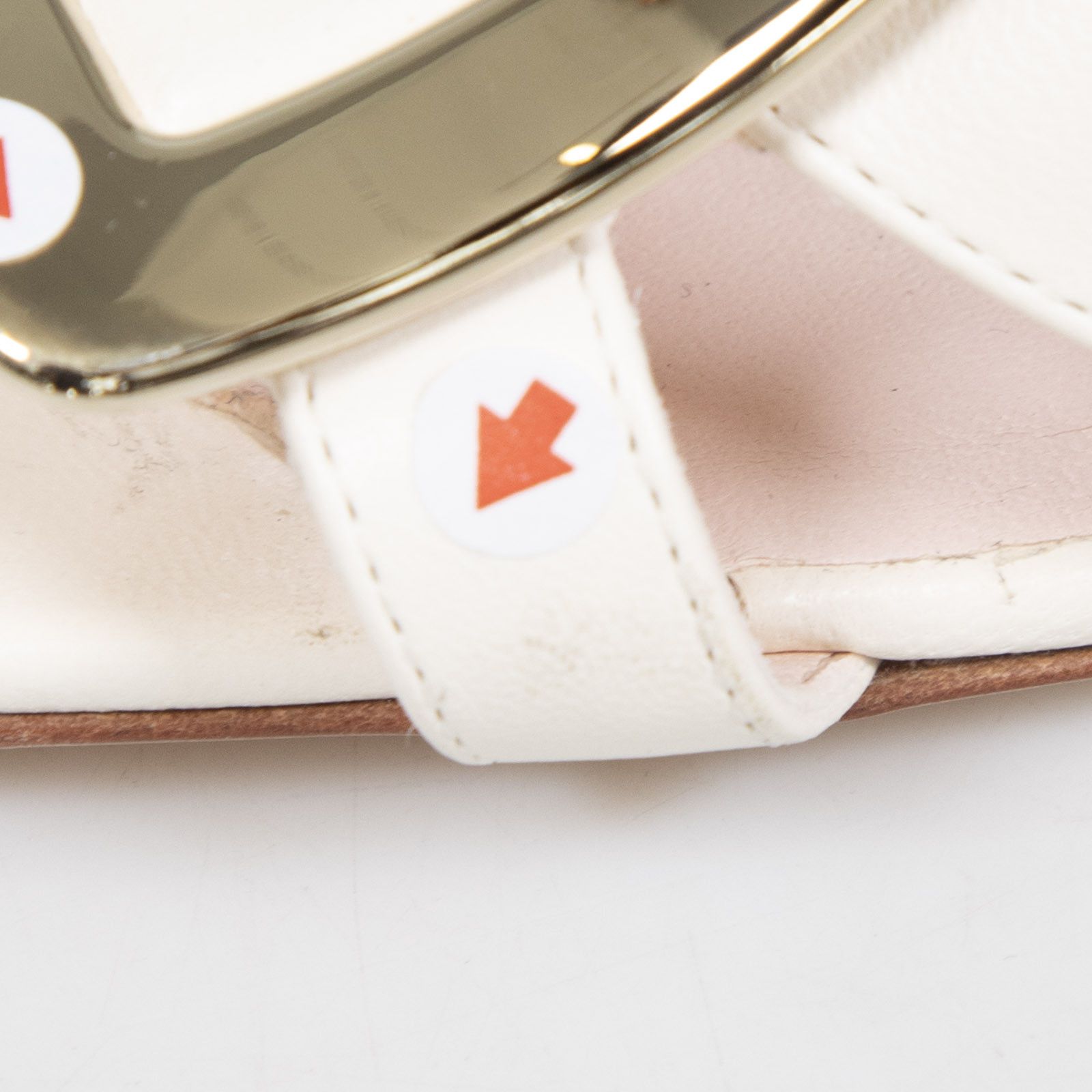 Roger Vivier White Leather Buckle Heeled Sandals Size US 6.5 / IT 36.5 - 14 Thumbnail